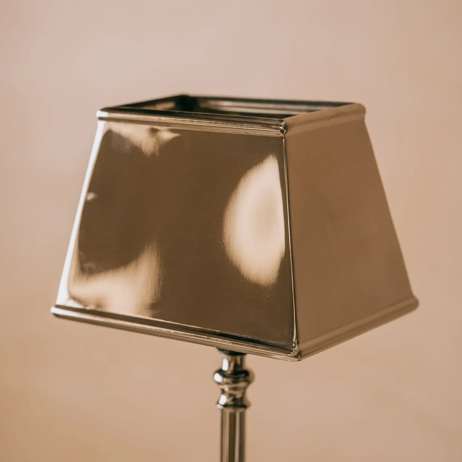 Aluminium Tall Ornate Table Lamp with Shade - Silver