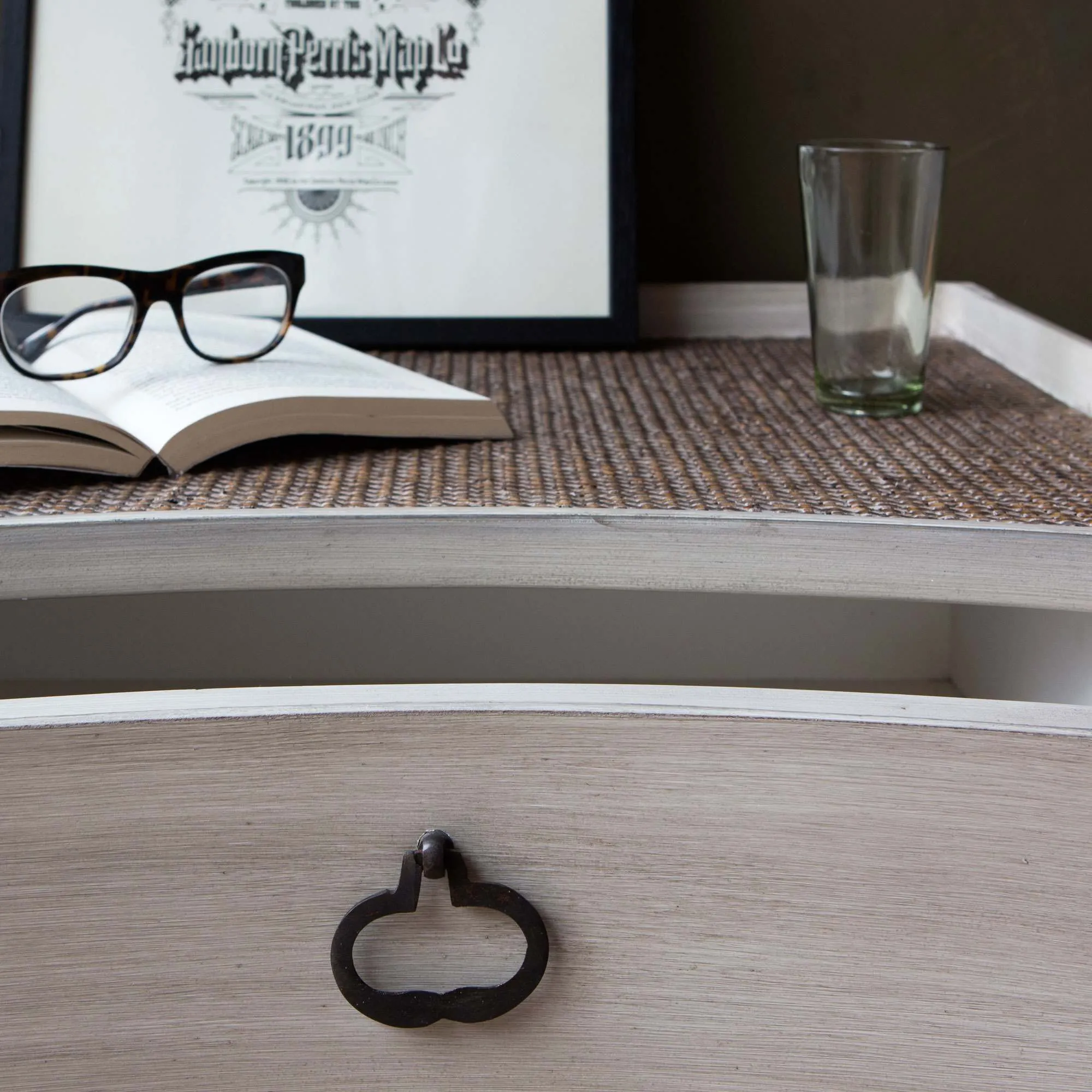 Alva Bedside Table with Drawers - Whitewashed, Durian Wood