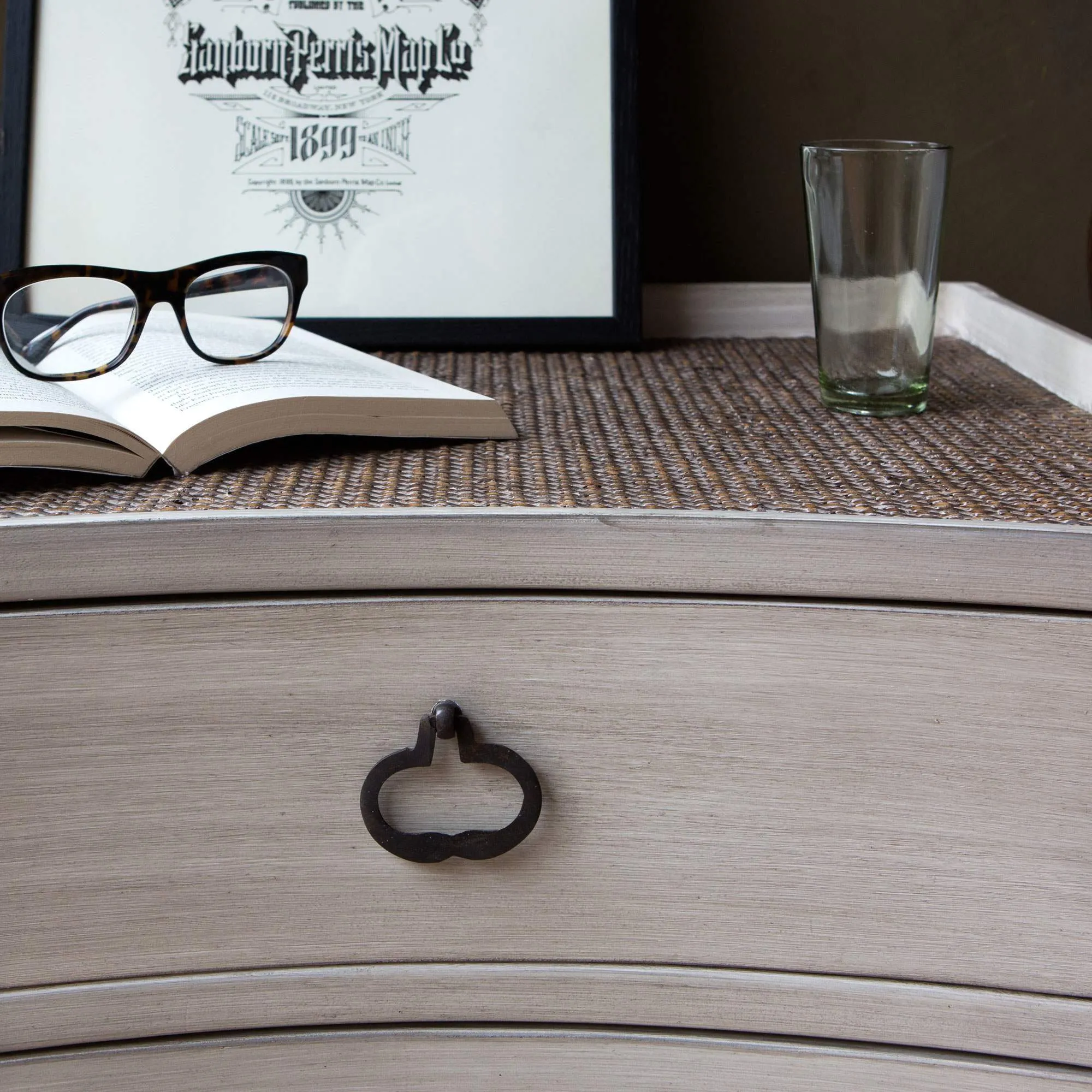 Alva Bedside Table with Drawers - Whitewashed, Durian Wood