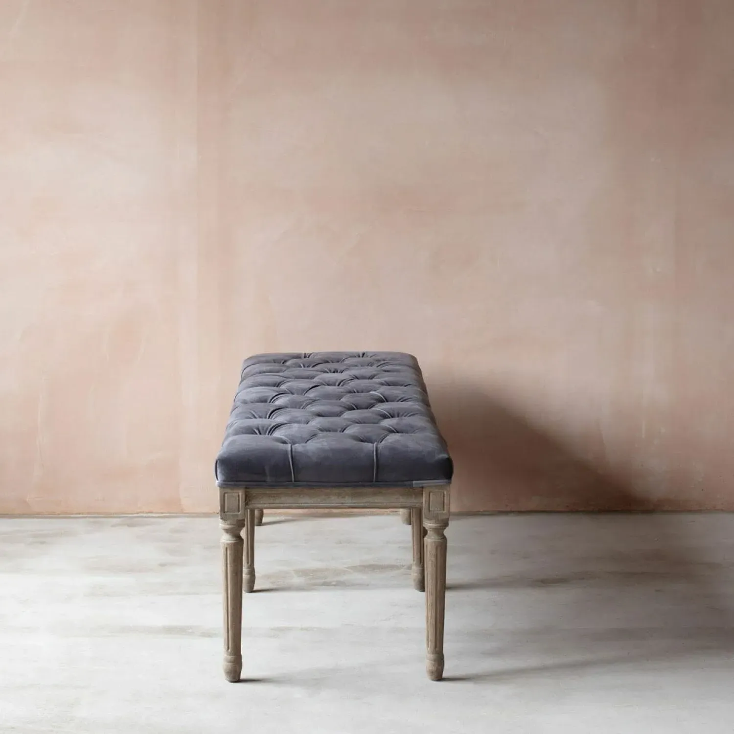 Amalie Bench - Grey, Velvet