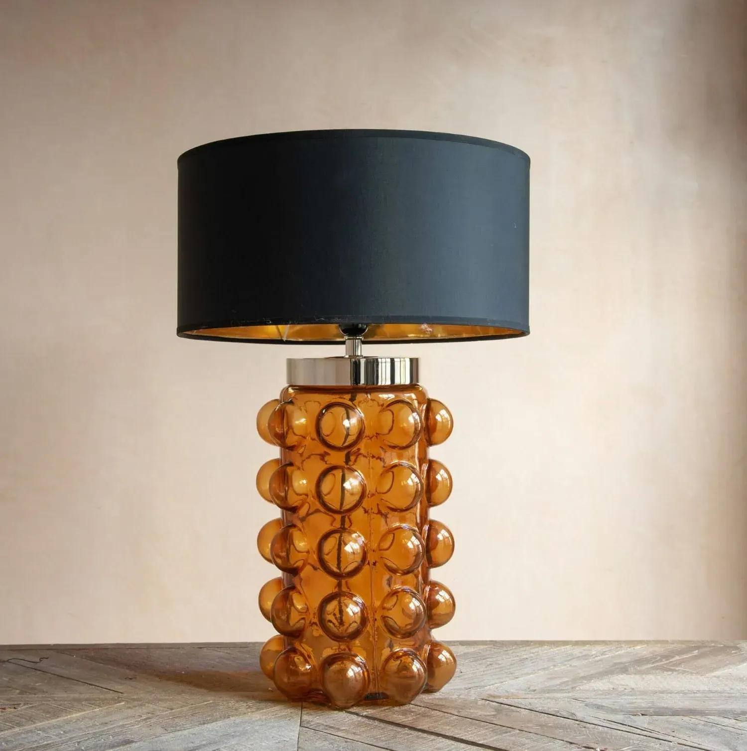 Amber Bobble Table Lamp - Amber, Glass