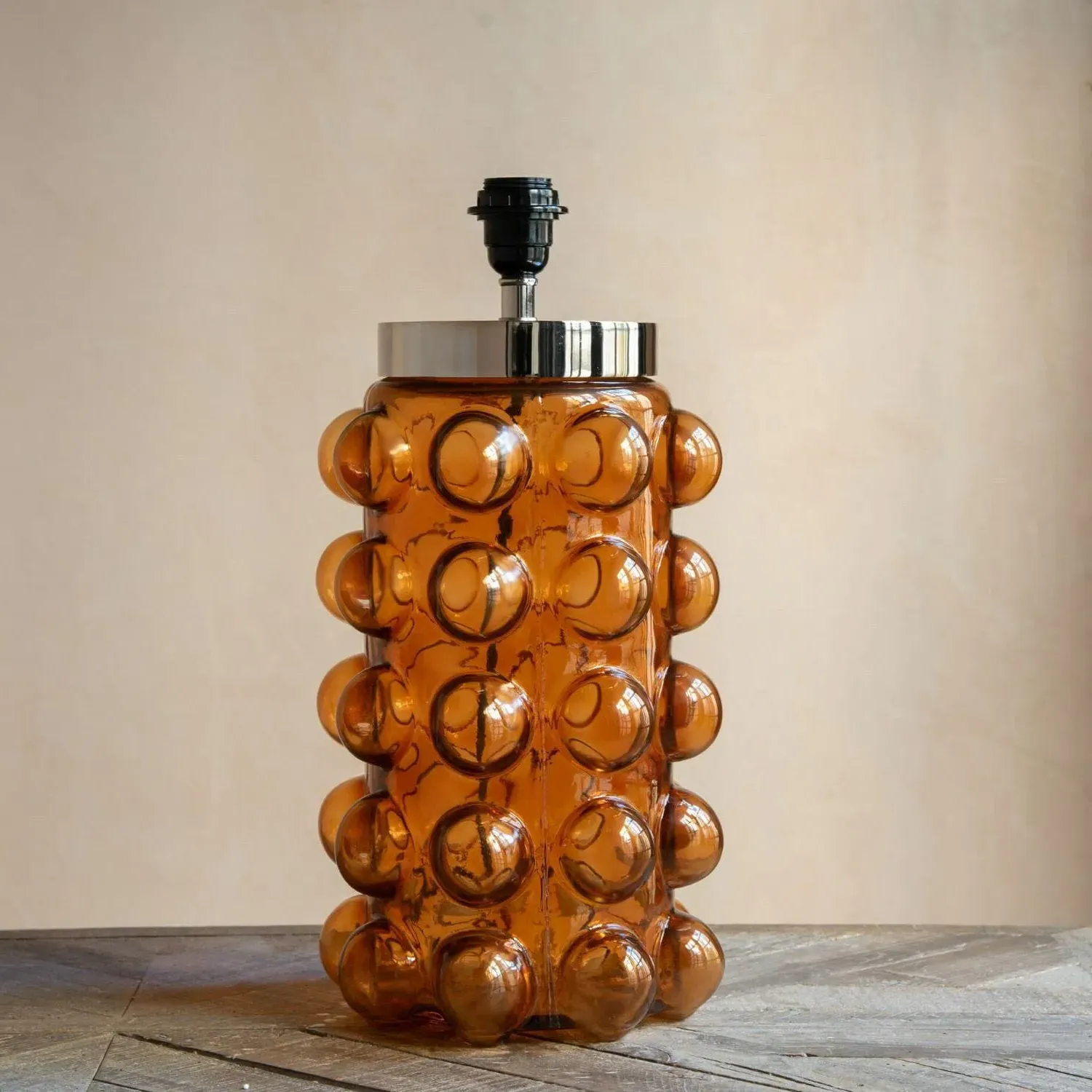 Amber Bobble Table Lamp - Amber, Glass