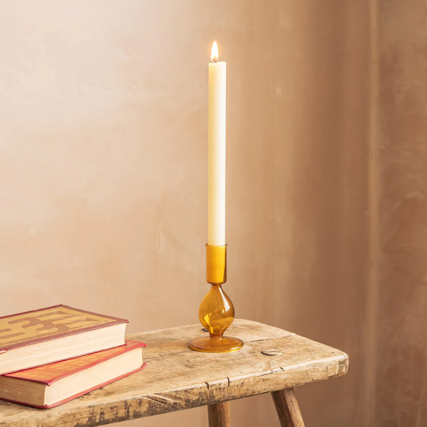 Amber Glass Candle Holder image