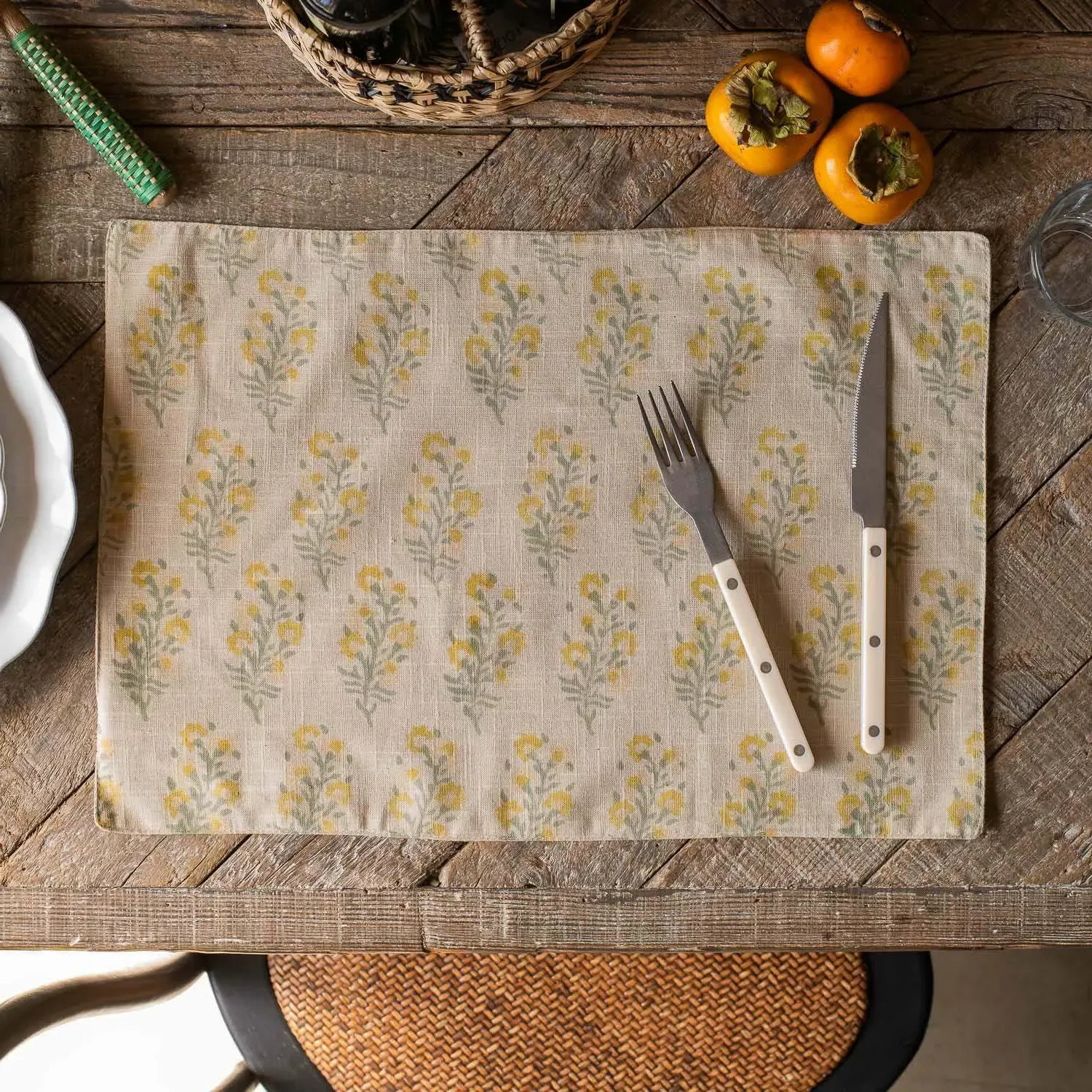 Amelia Block Printed Placemat - Cotton