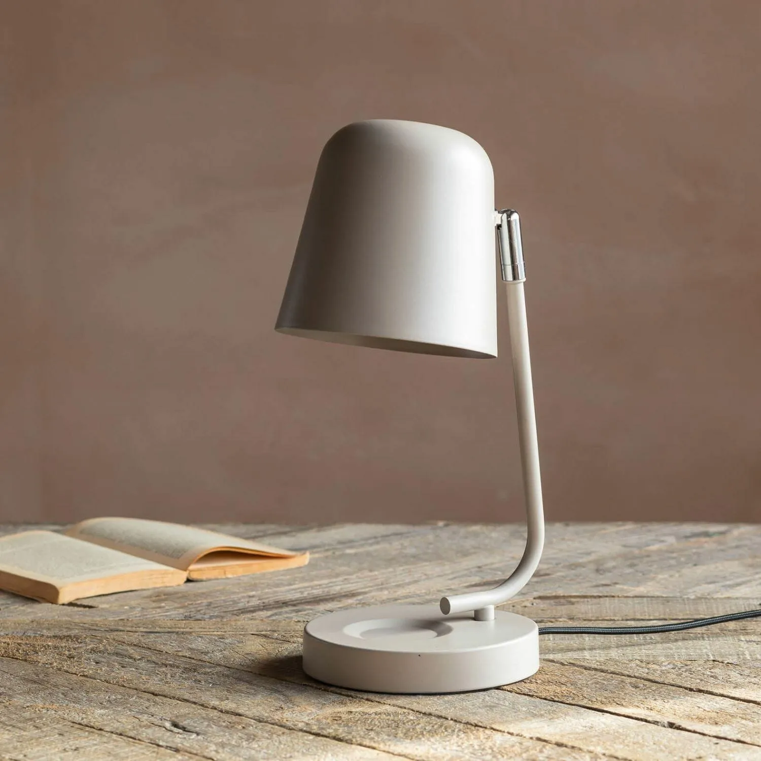 Angled Table Lamp - Grey, Iron