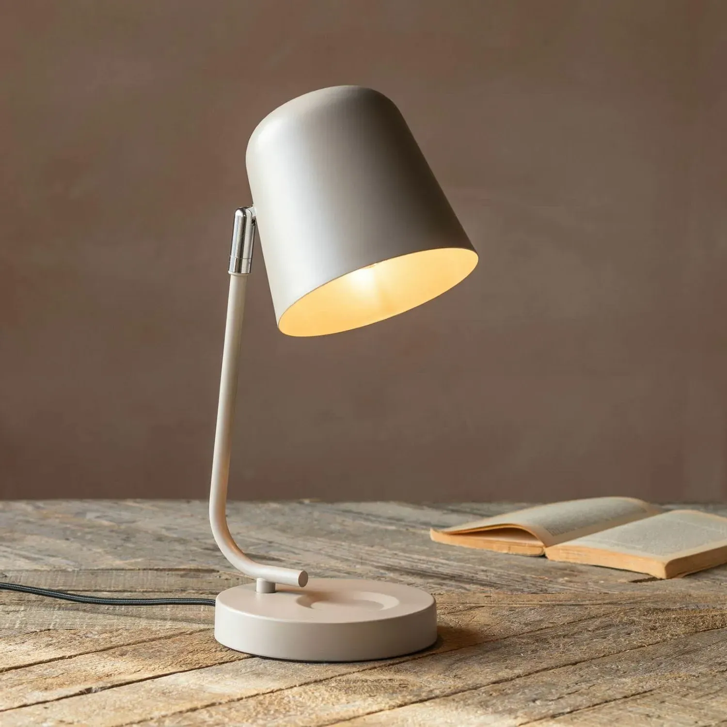 Angled Table Lamp - Grey, Iron