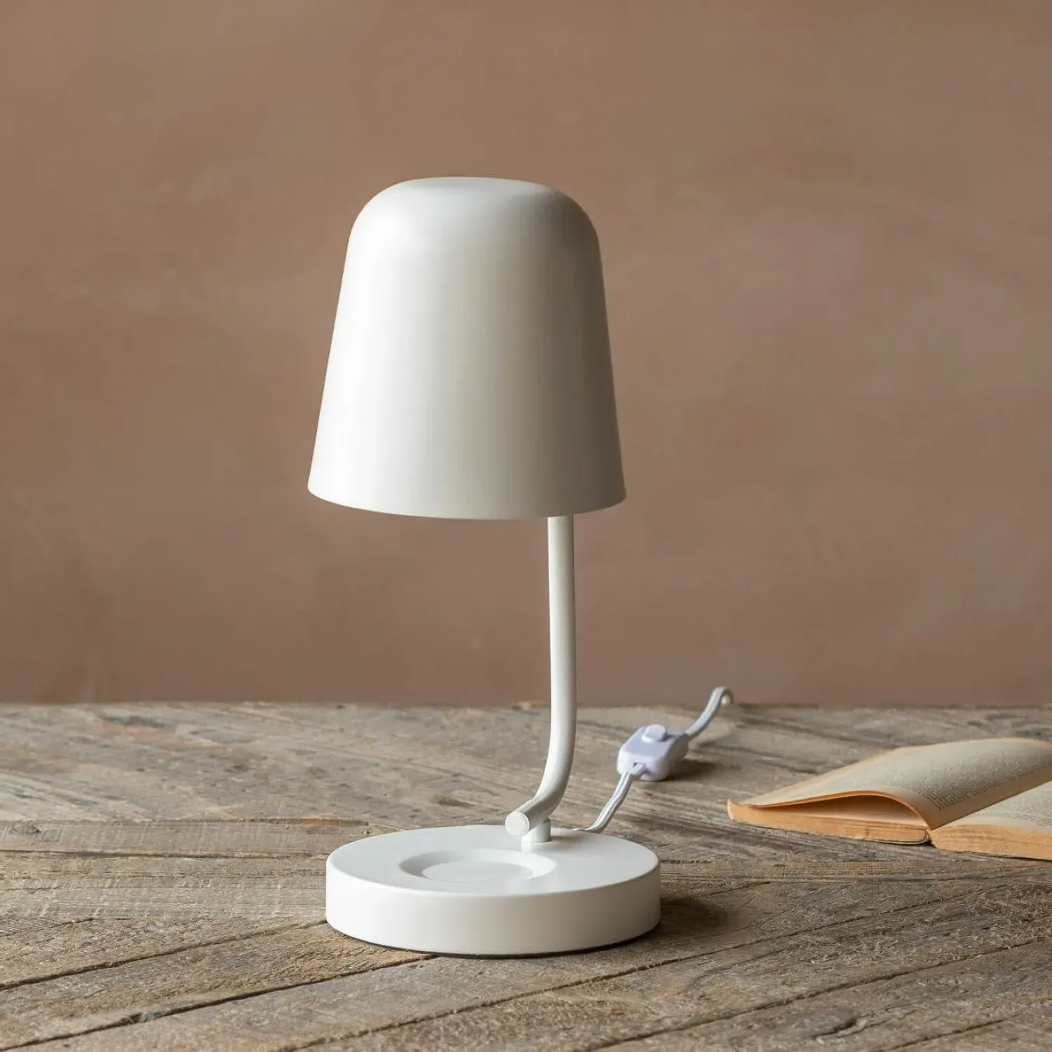 Angled Table Lamp - White, Iron