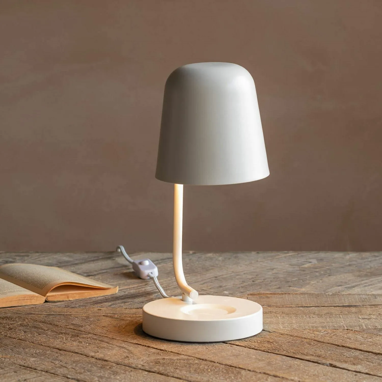Angled Table Lamp - White, Iron