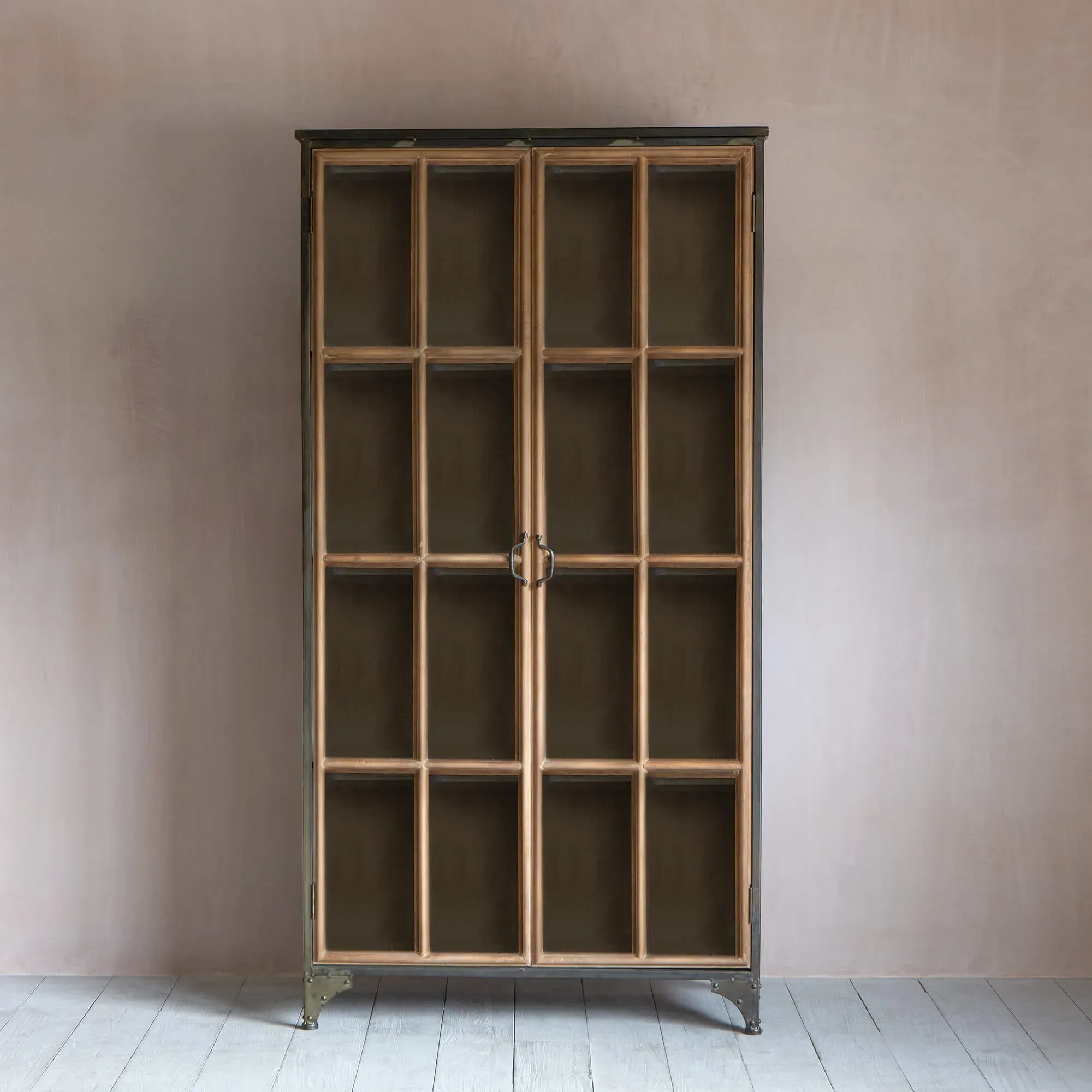 Annecy Glass Display Cabinet - Steel, Poplar Wood