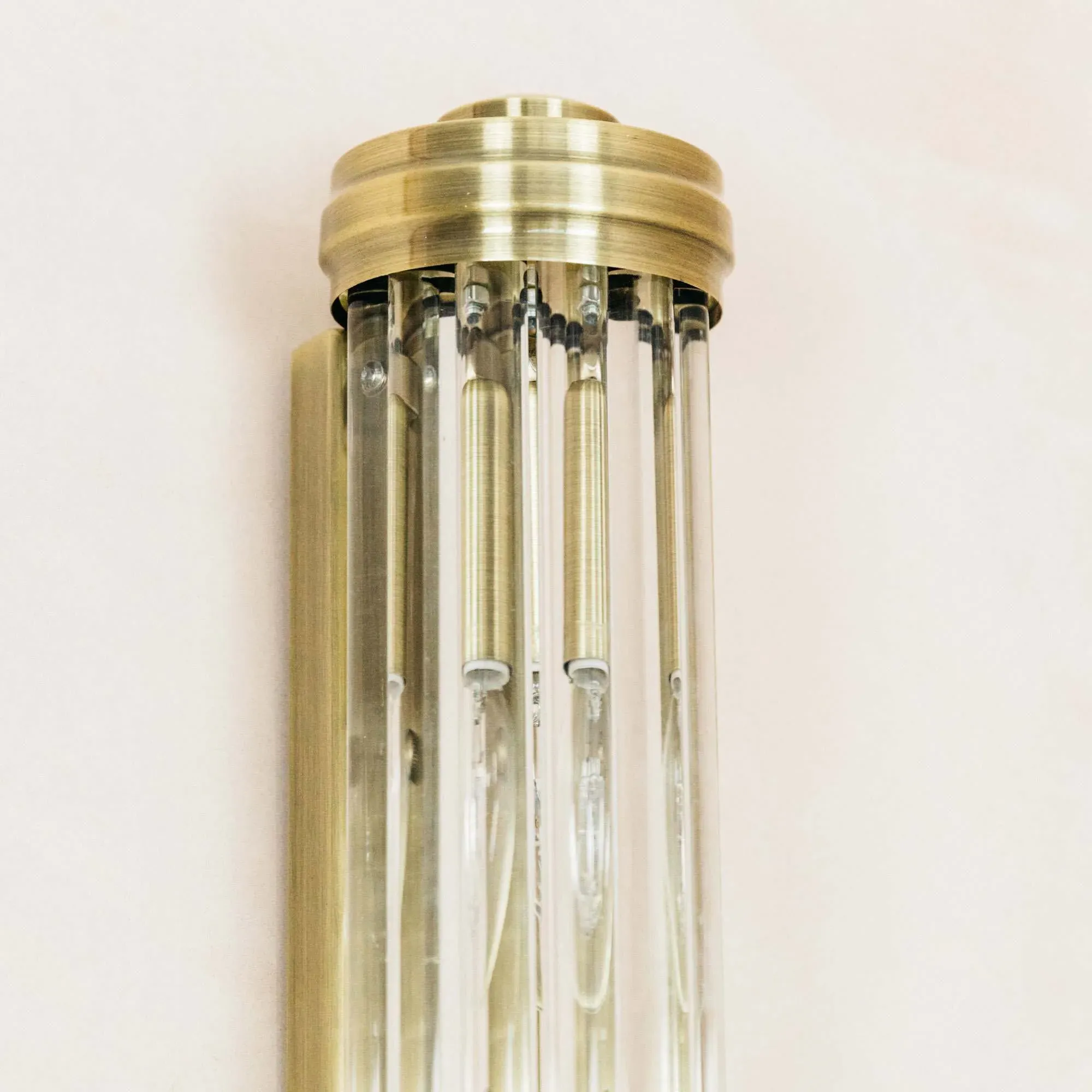 Antique Crystal Wall Light - Clear Glass, Steel