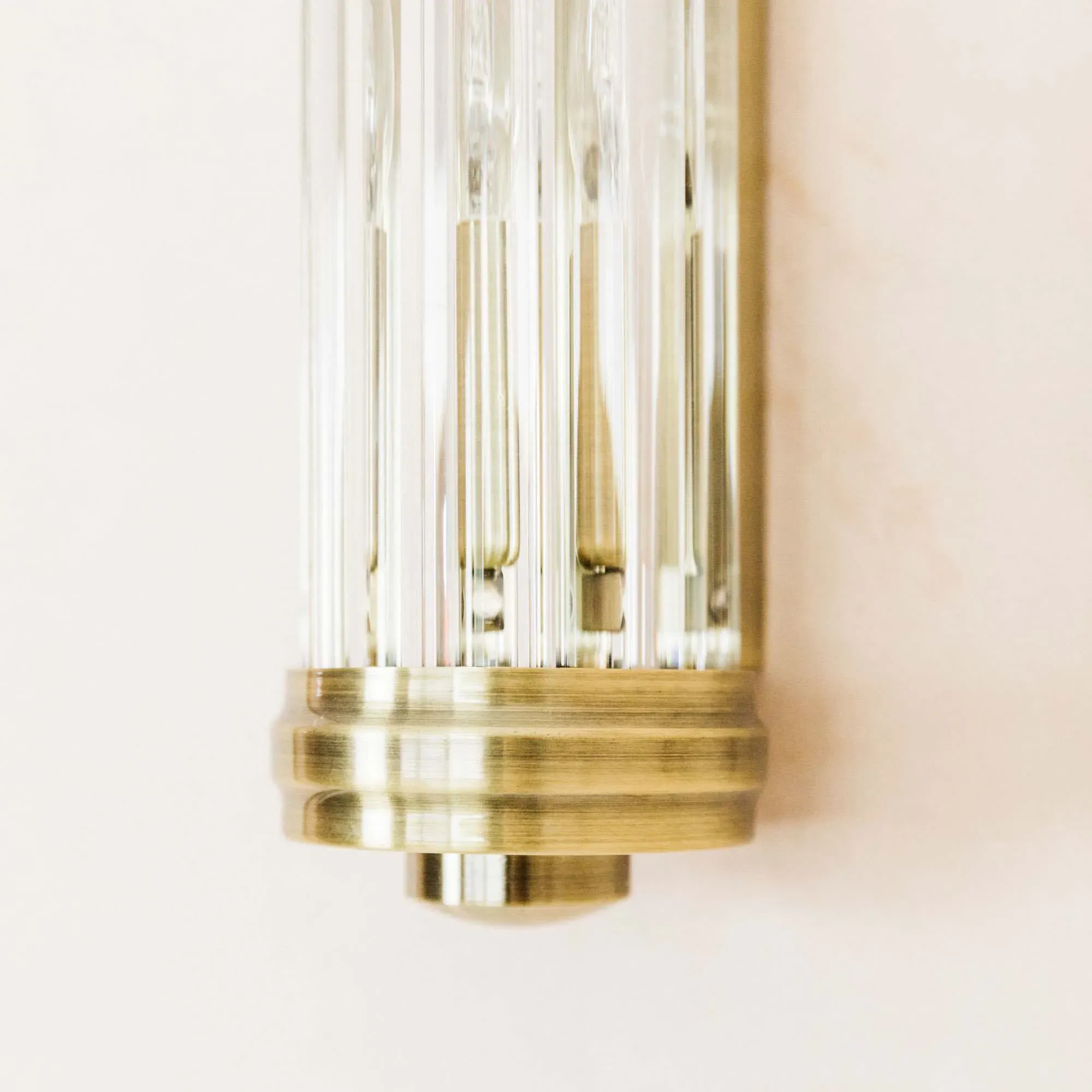 Antique Crystal Wall Light - Clear Glass, Steel