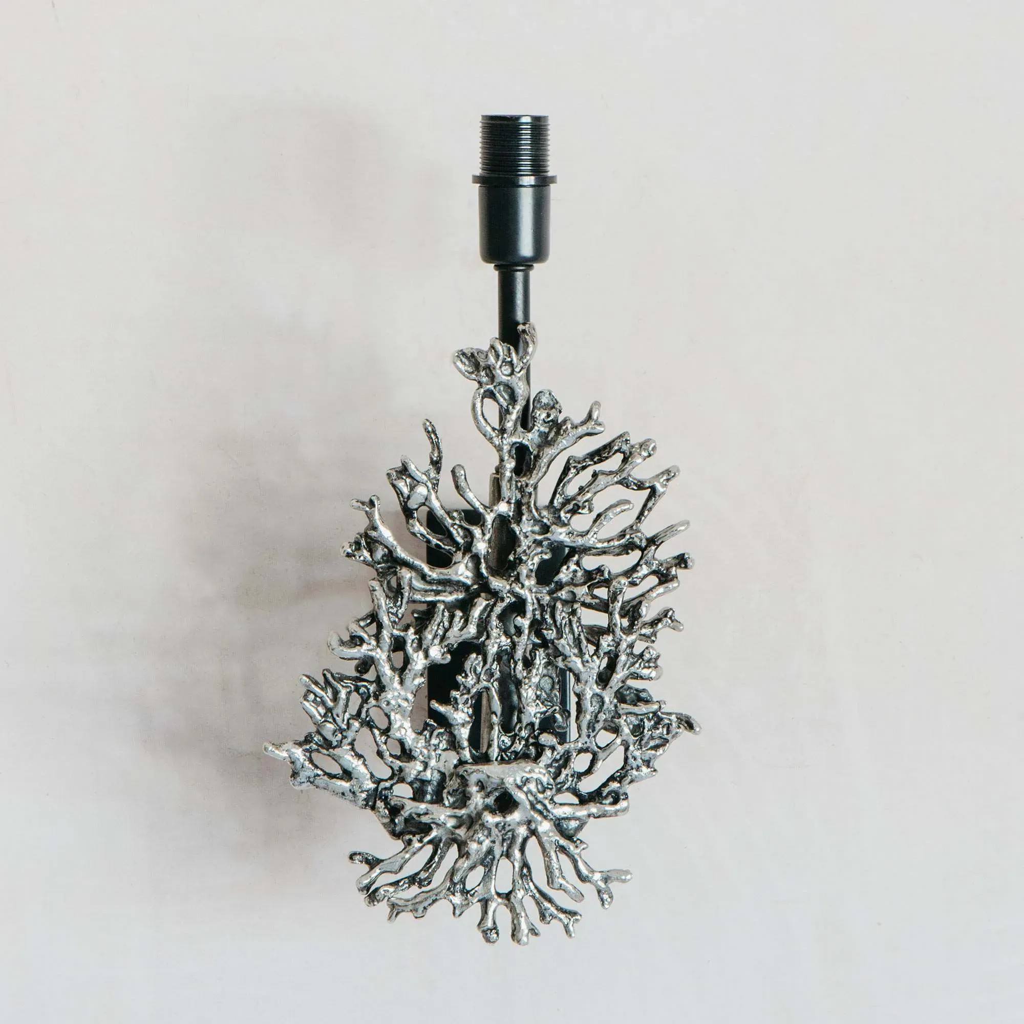 Antique Nickel Coral Wall Light - Black