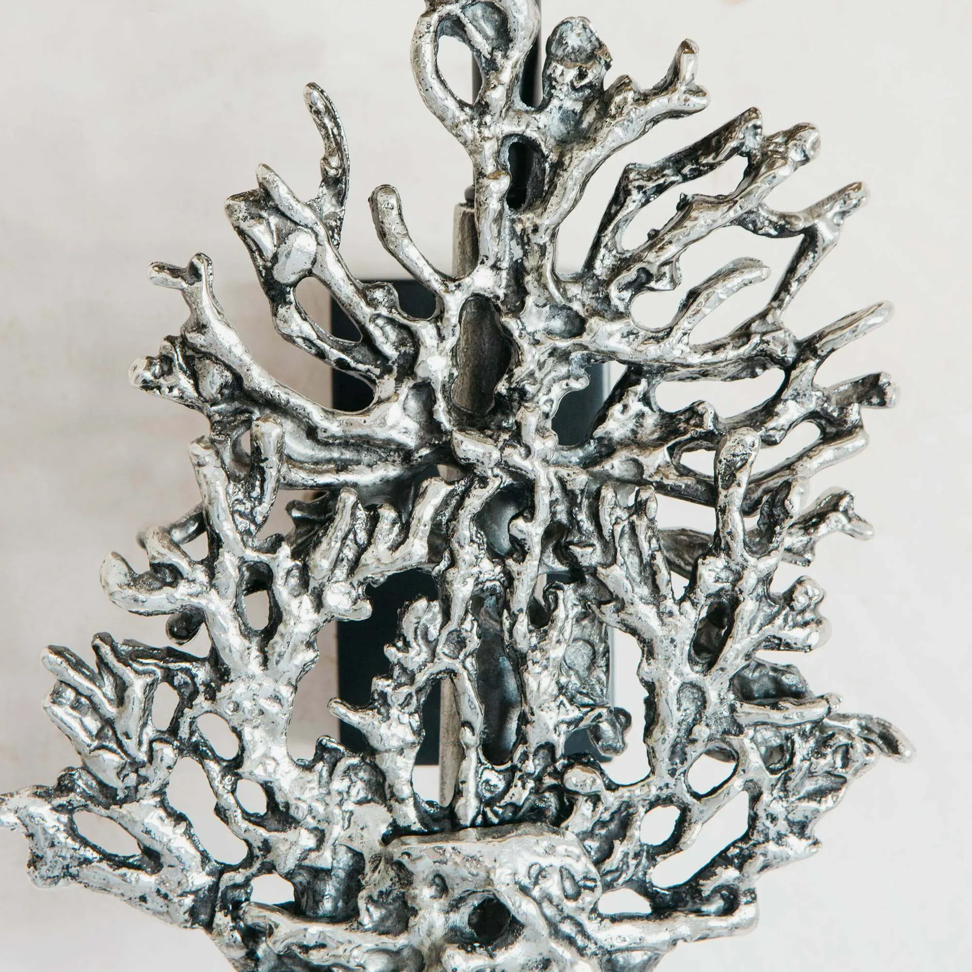 Antique Nickel Coral Wall Light - Black