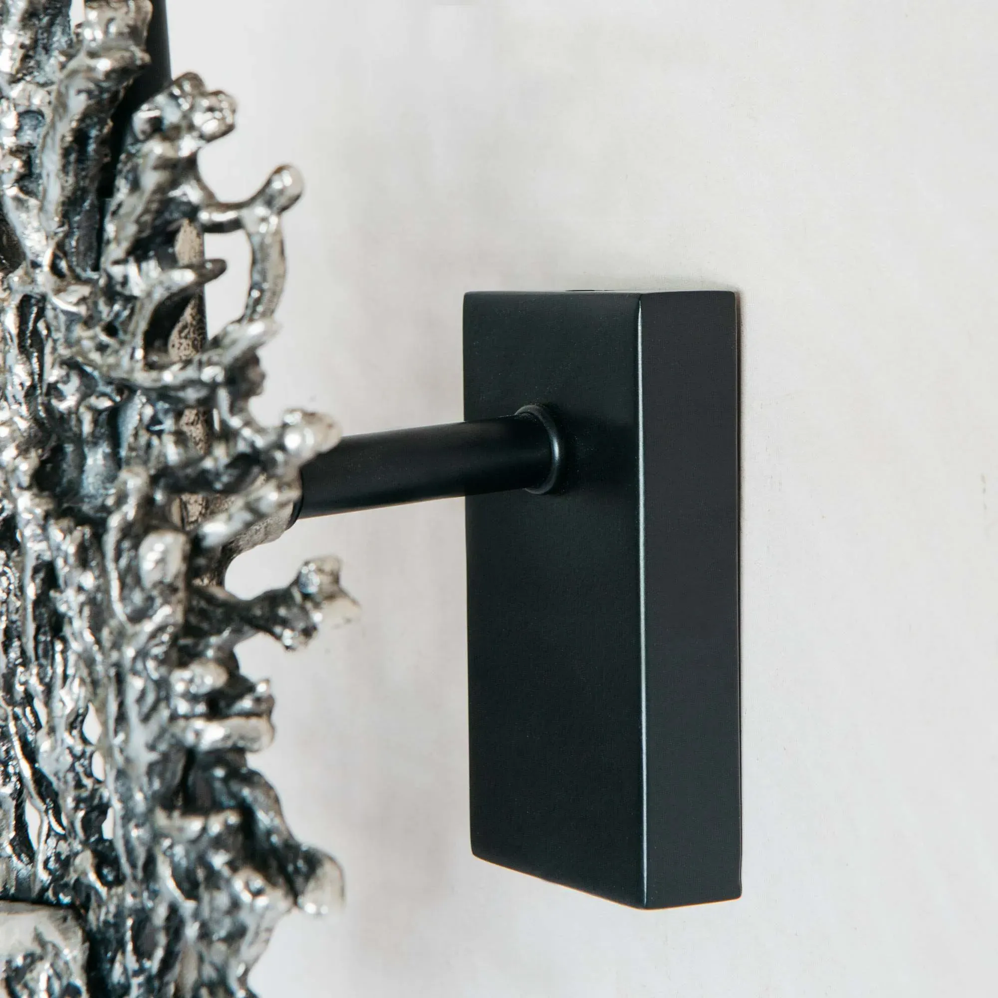 Antique Nickel Coral Wall Light - Black