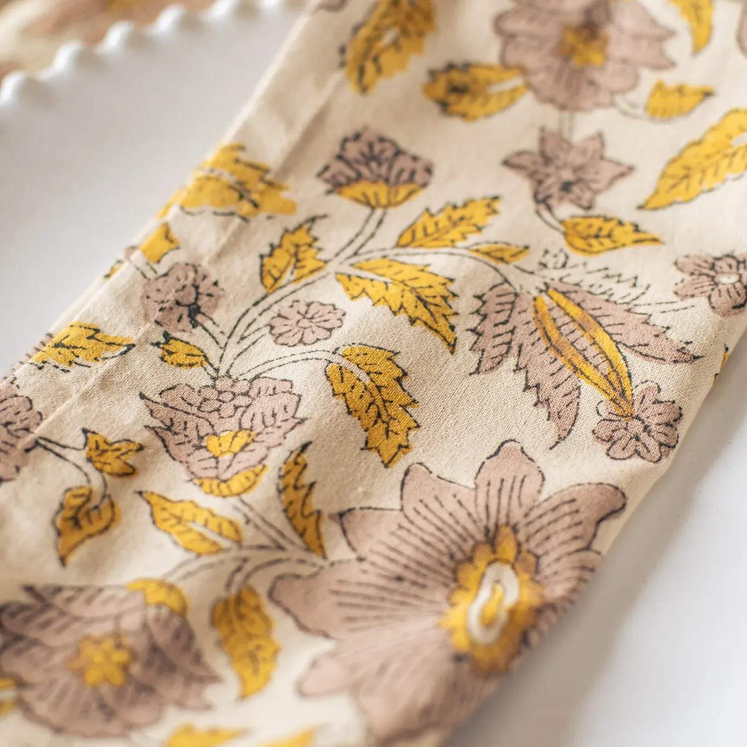 Arabella Block Printed Napkin - Mustard
