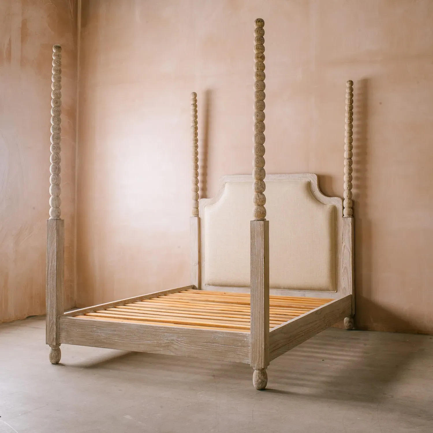 Arbor King Size Bed Frame - Light Grey, Pine