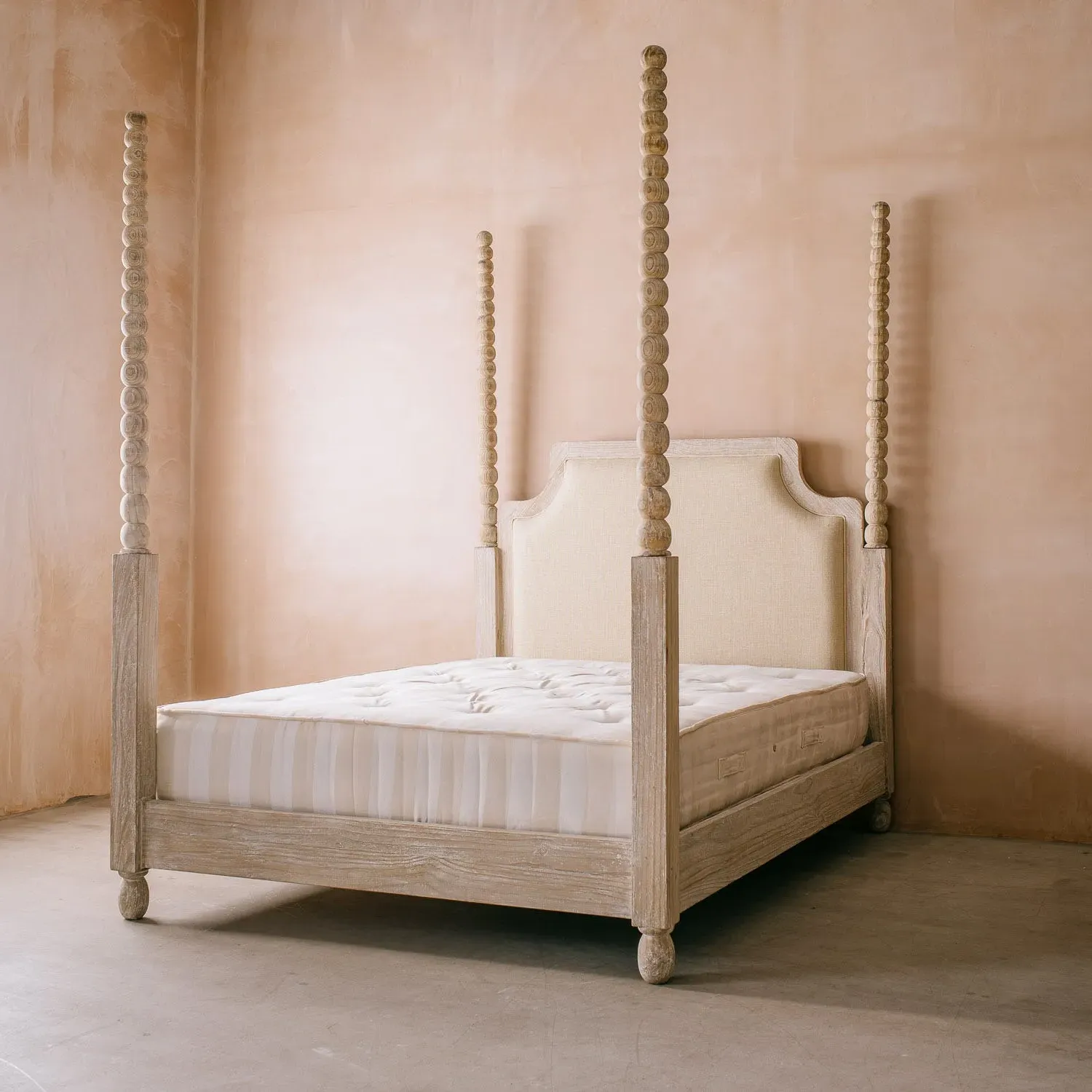 Arbor King Size Bed Frame - Light Grey, Pine