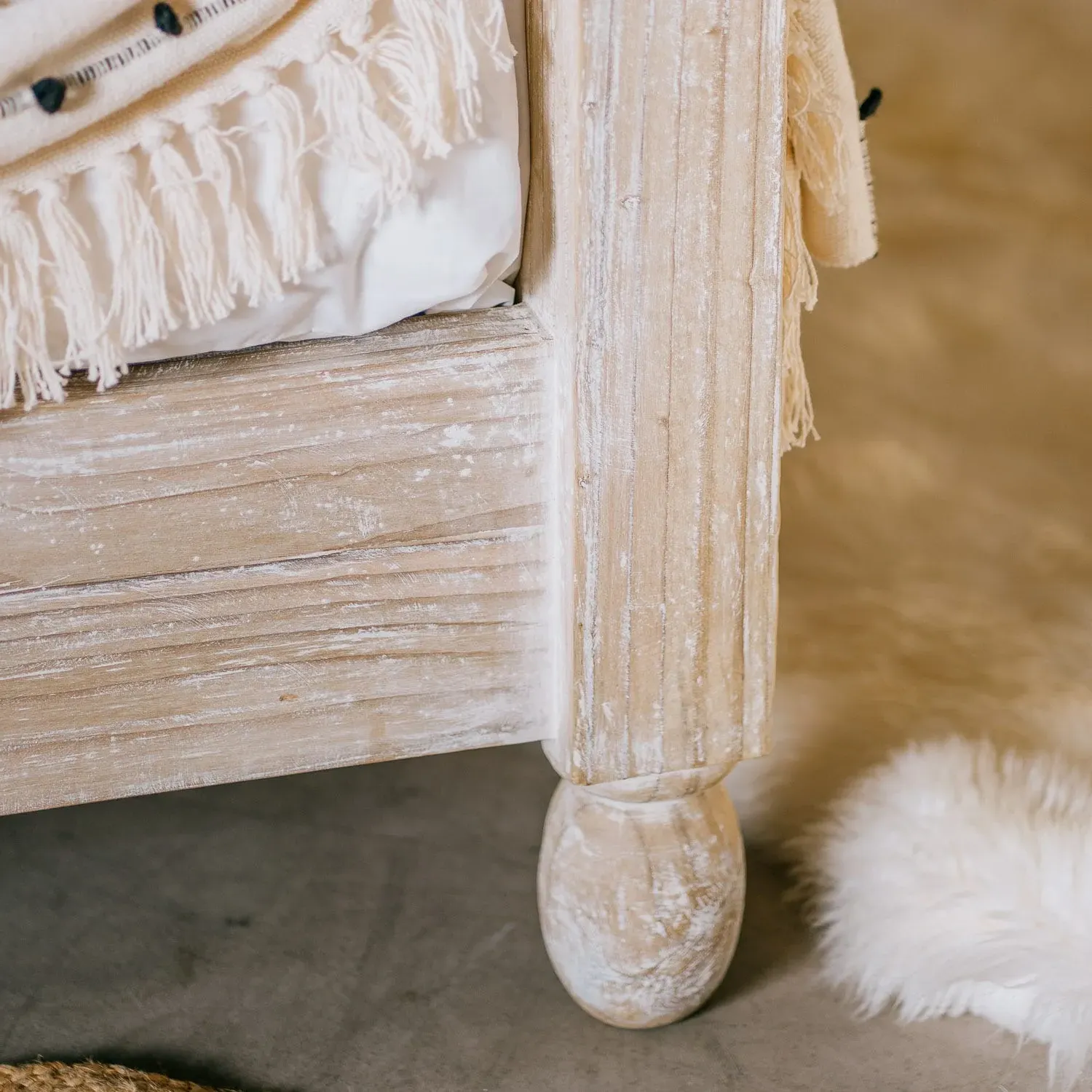 Arbor King Size Bed Frame - Light Grey, Pine