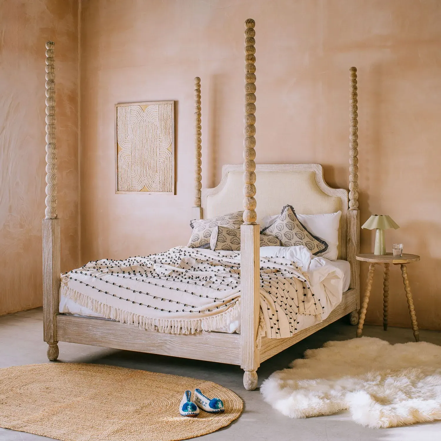 Arbor King Size Bed Frame - Light Grey, Pine image