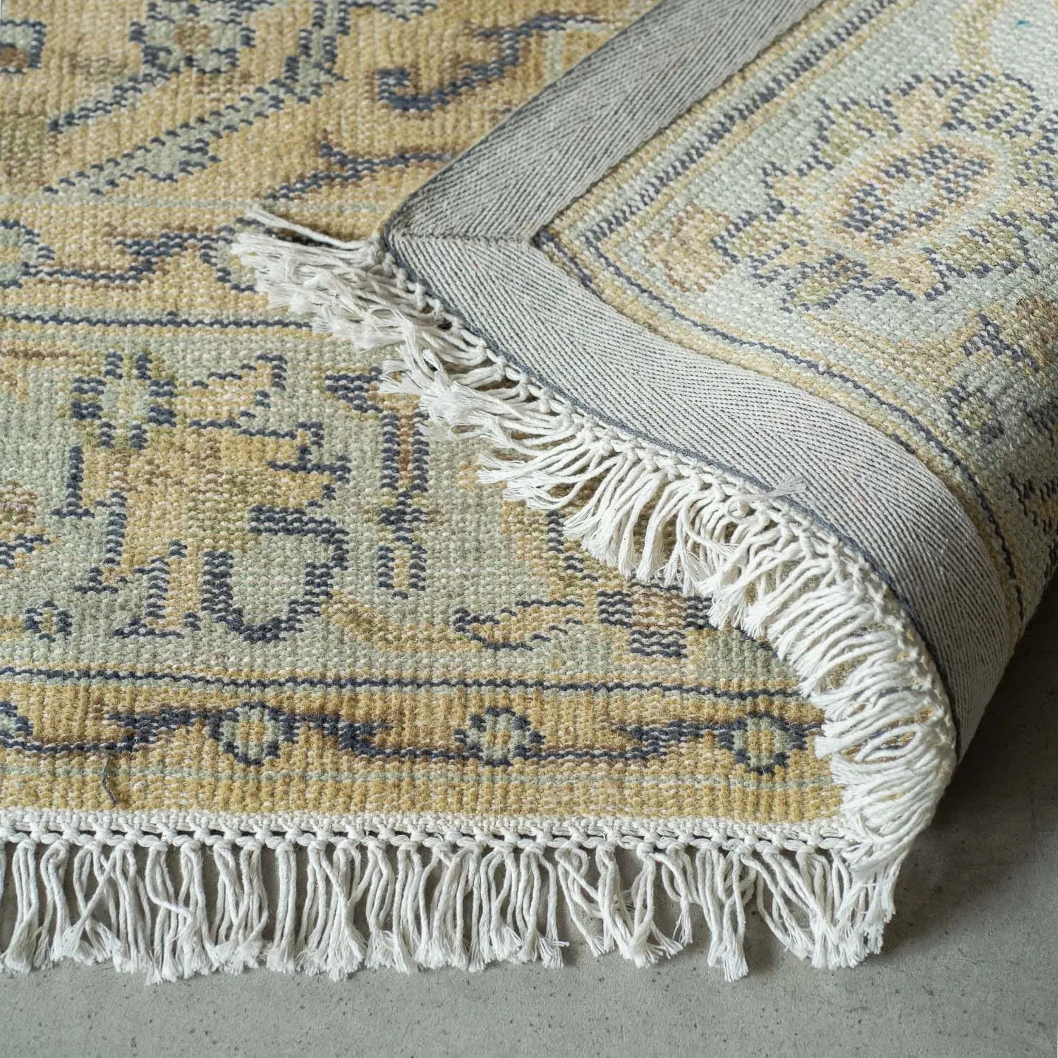 Arden Knotted Wool Rug - Mustard, Wool