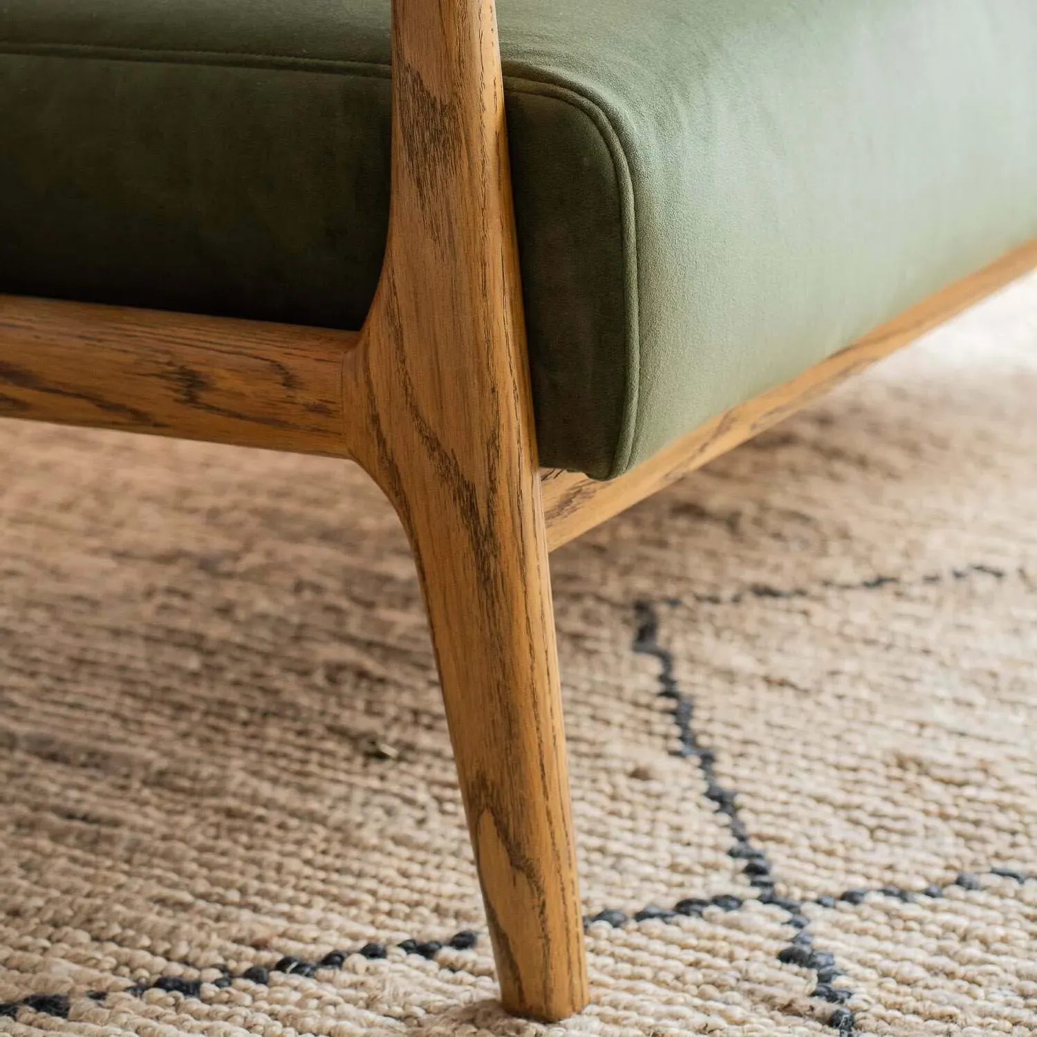 Ashton 2-Seater Sofa - Moss Green, Velvet