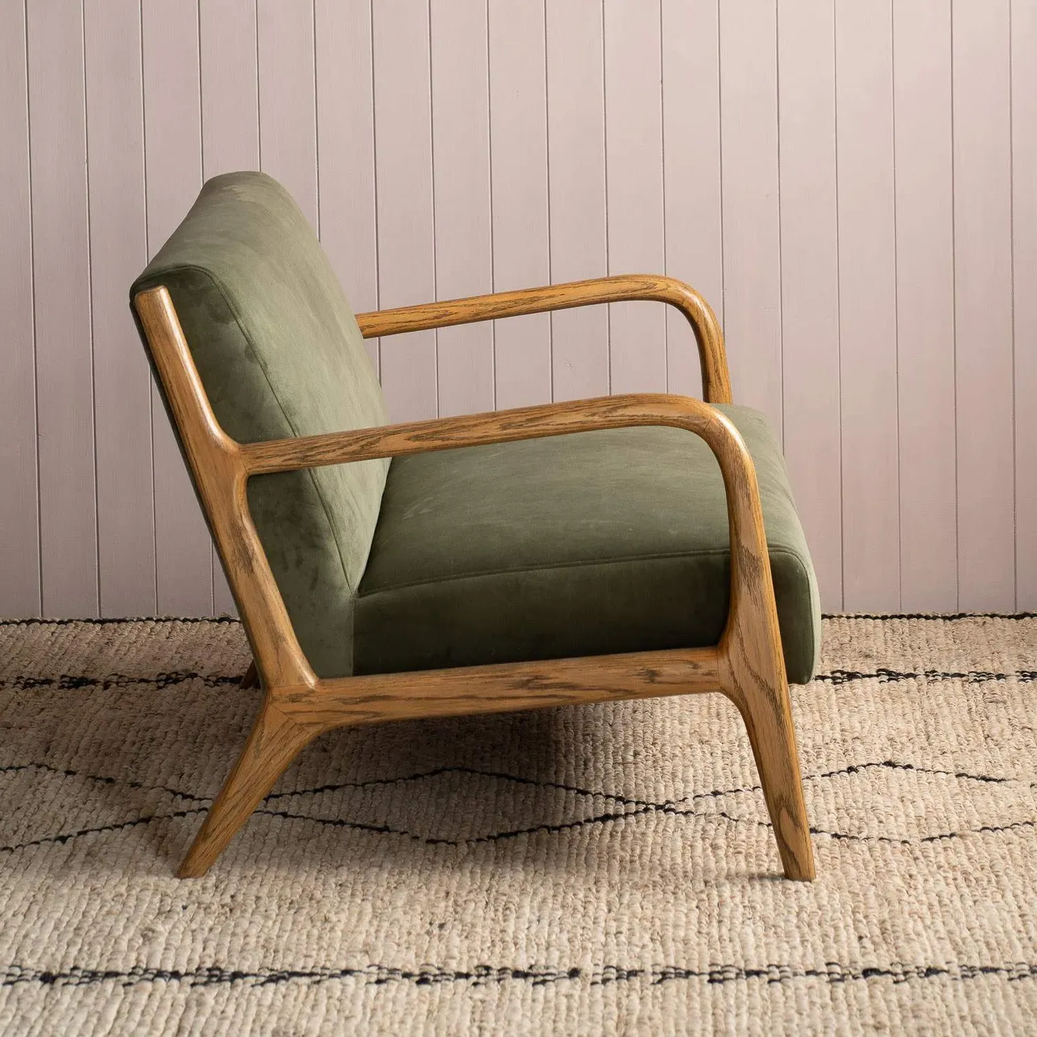 Ashton 2-Seater Sofa - Moss Green, Velvet