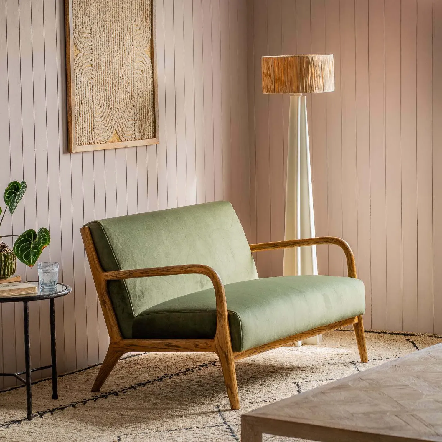 Ashton 2-Seater Sofa - Moss Green, Velvet image