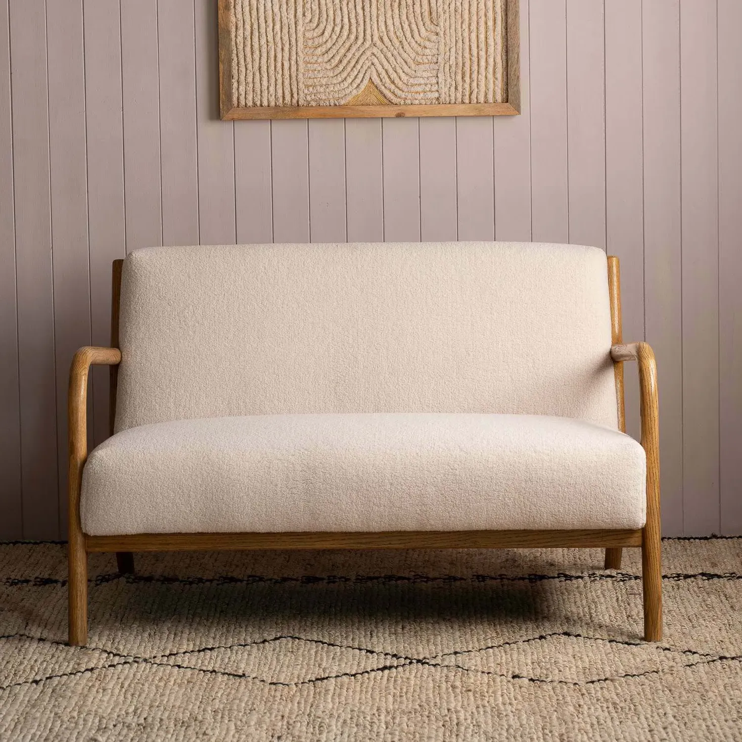 Ashton 2-Seater Sofa - White, Bouclé