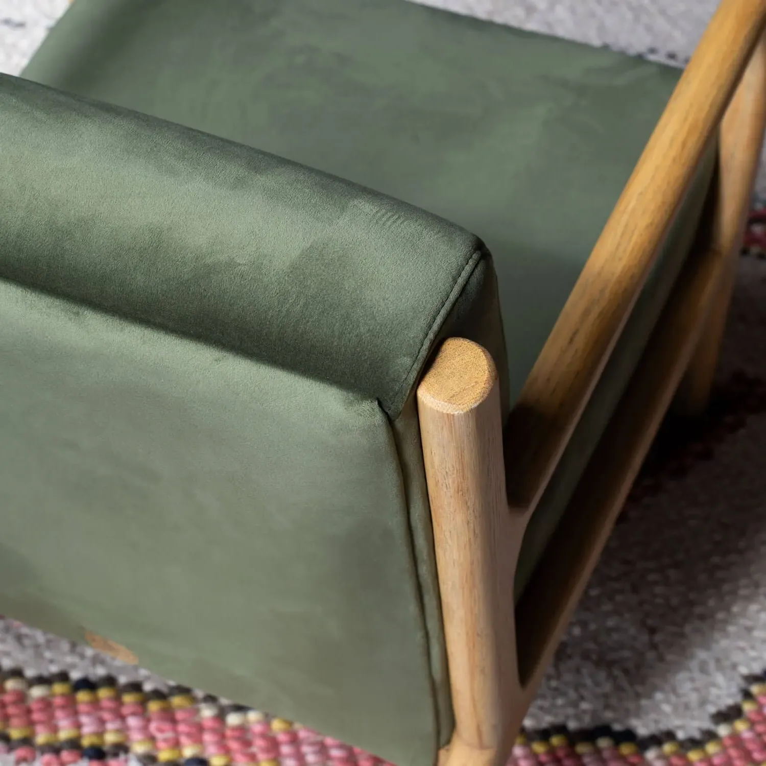 Ashton Armchair - Moss Green, Velvet