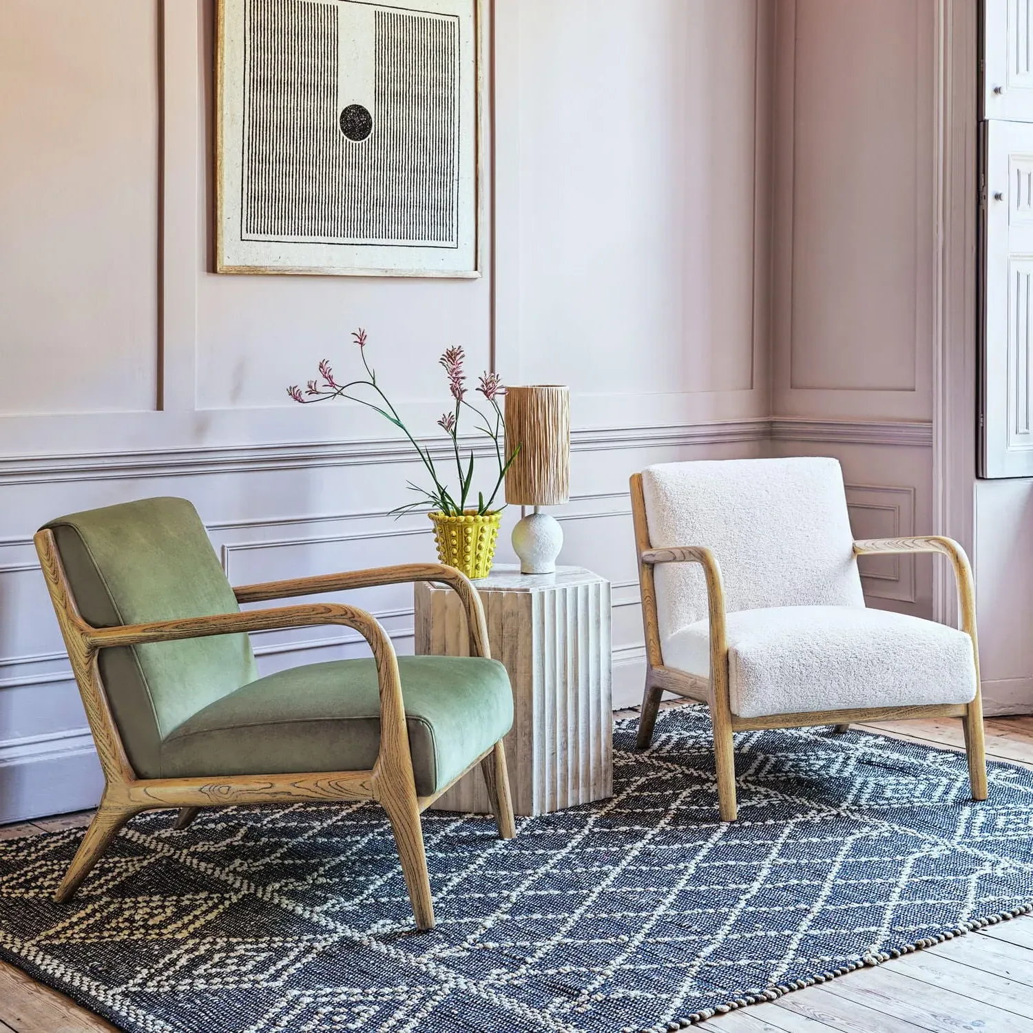 Ashton Armchair - Moss Green, Velvet