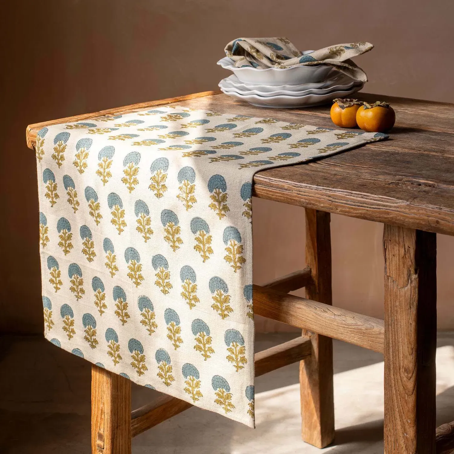 Asta and Amelia Block Printed Tea Towel Set - Cotton