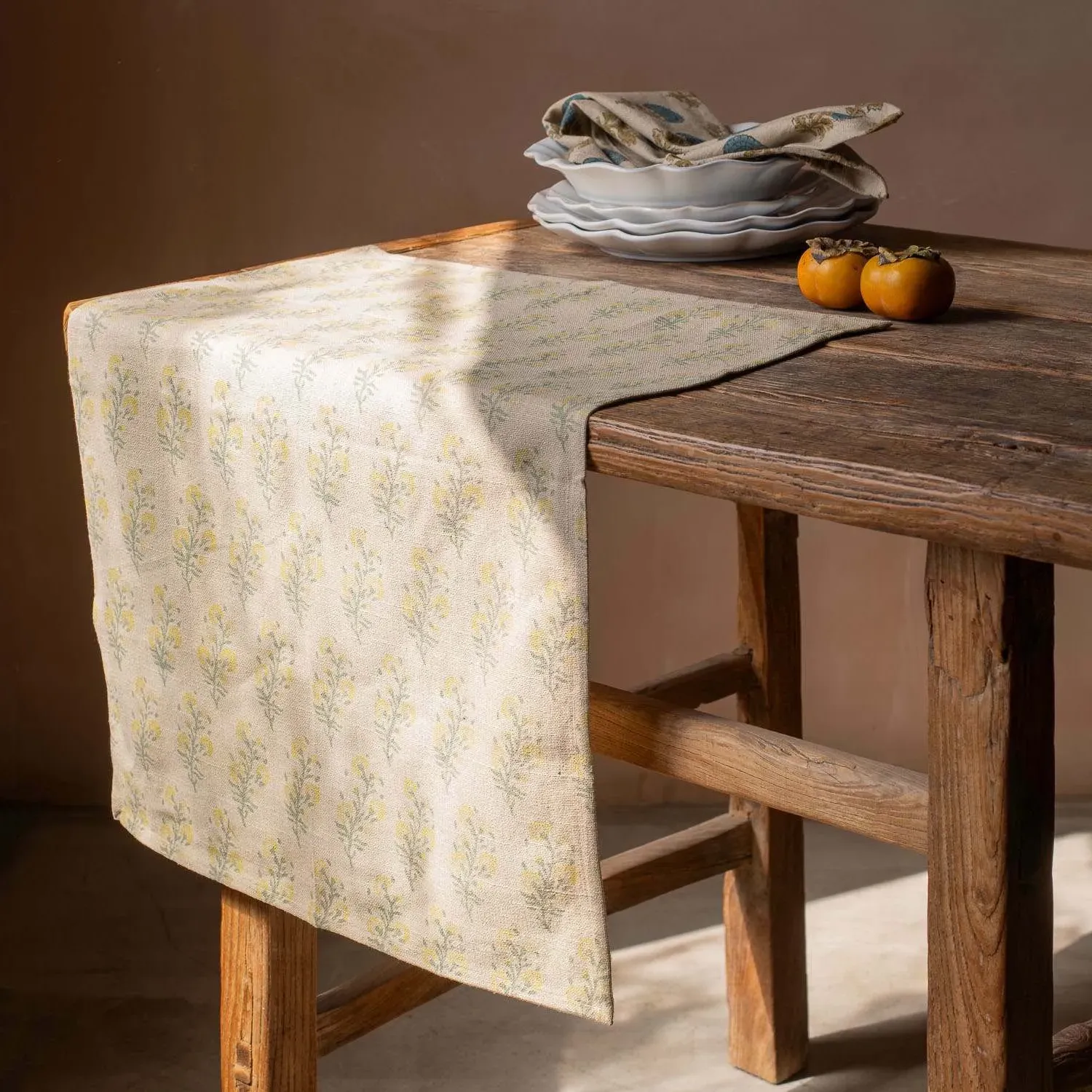 Asta and Amelia Block Printed Tea Towel Set - Cotton