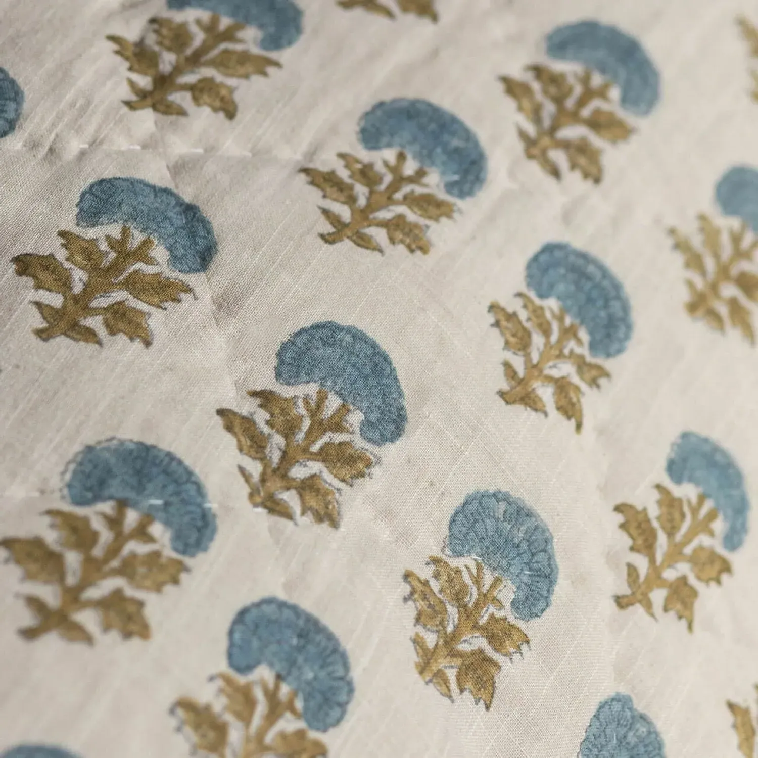 Asta King Size Floral Block Printed Quilt - Cotton