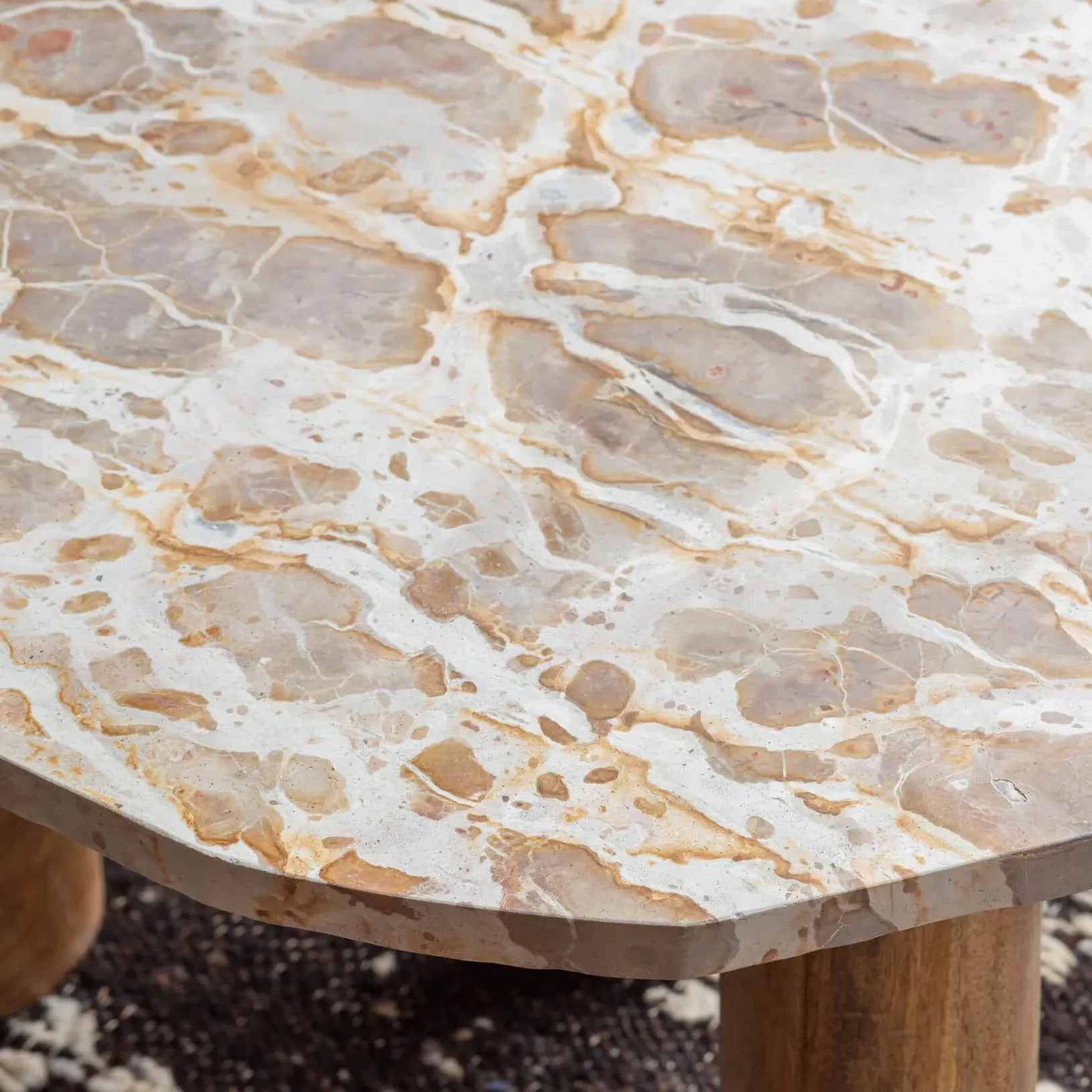 Atticus Side Table - Brown, Marble