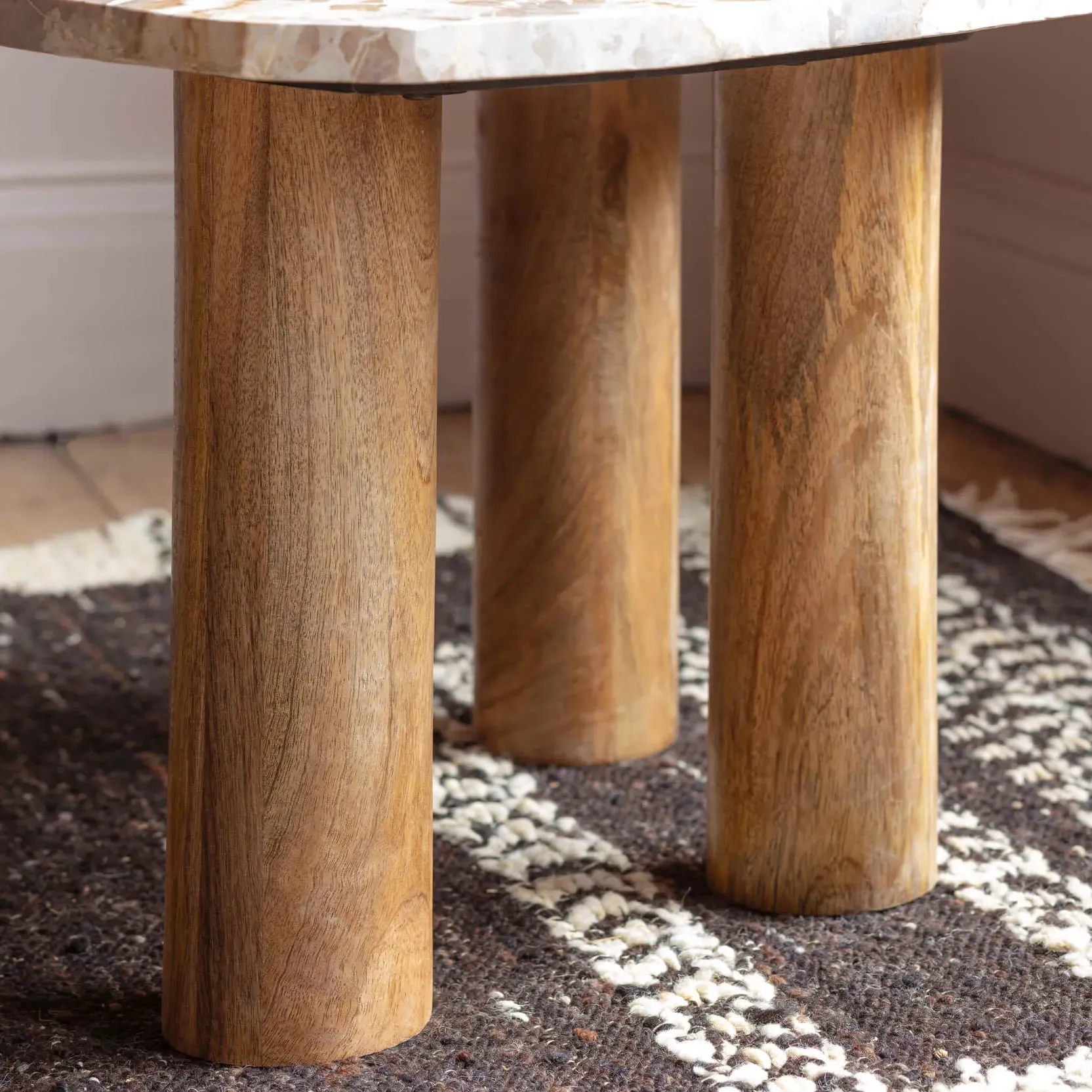 Atticus Side Table - Brown, Marble