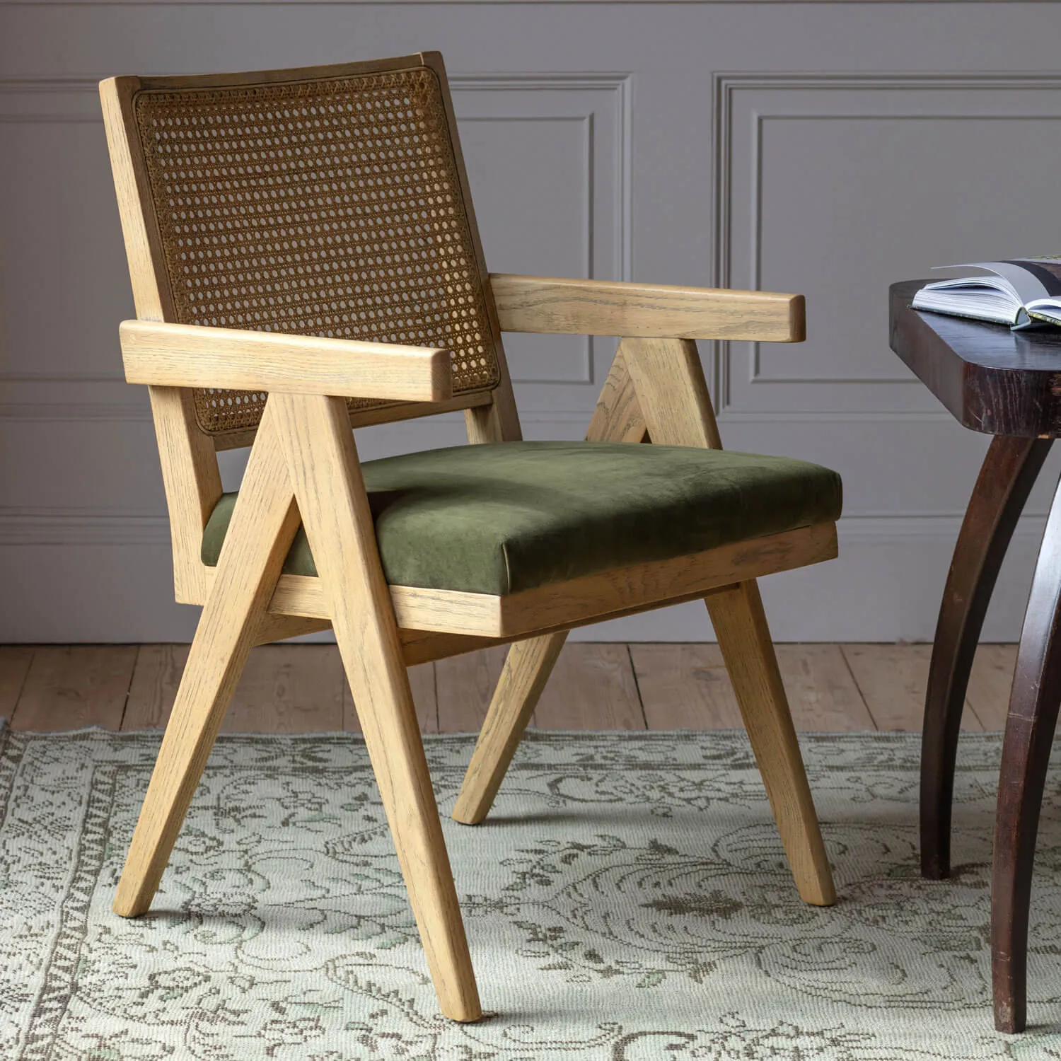 Aubrey Armchair - Moss Green, Velvet