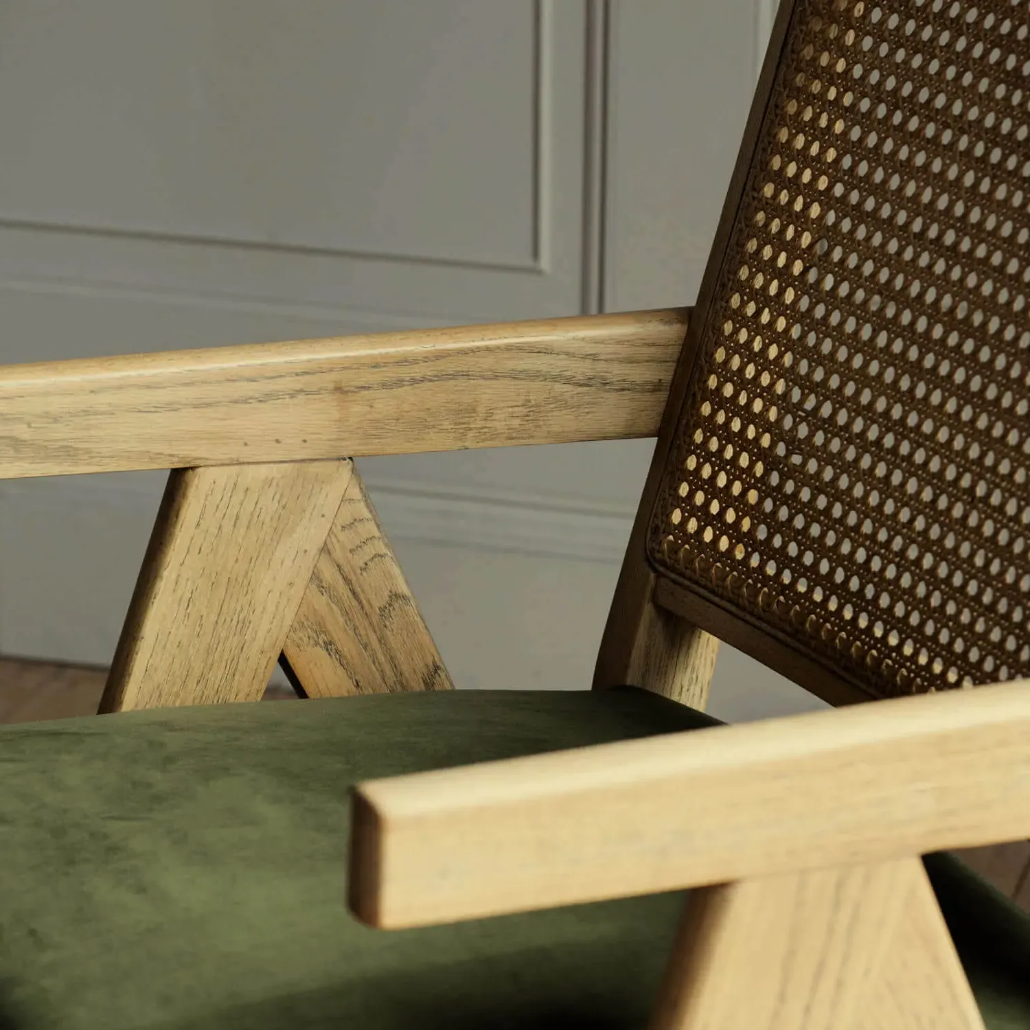 Aubrey Armchair - Moss Green, Velvet