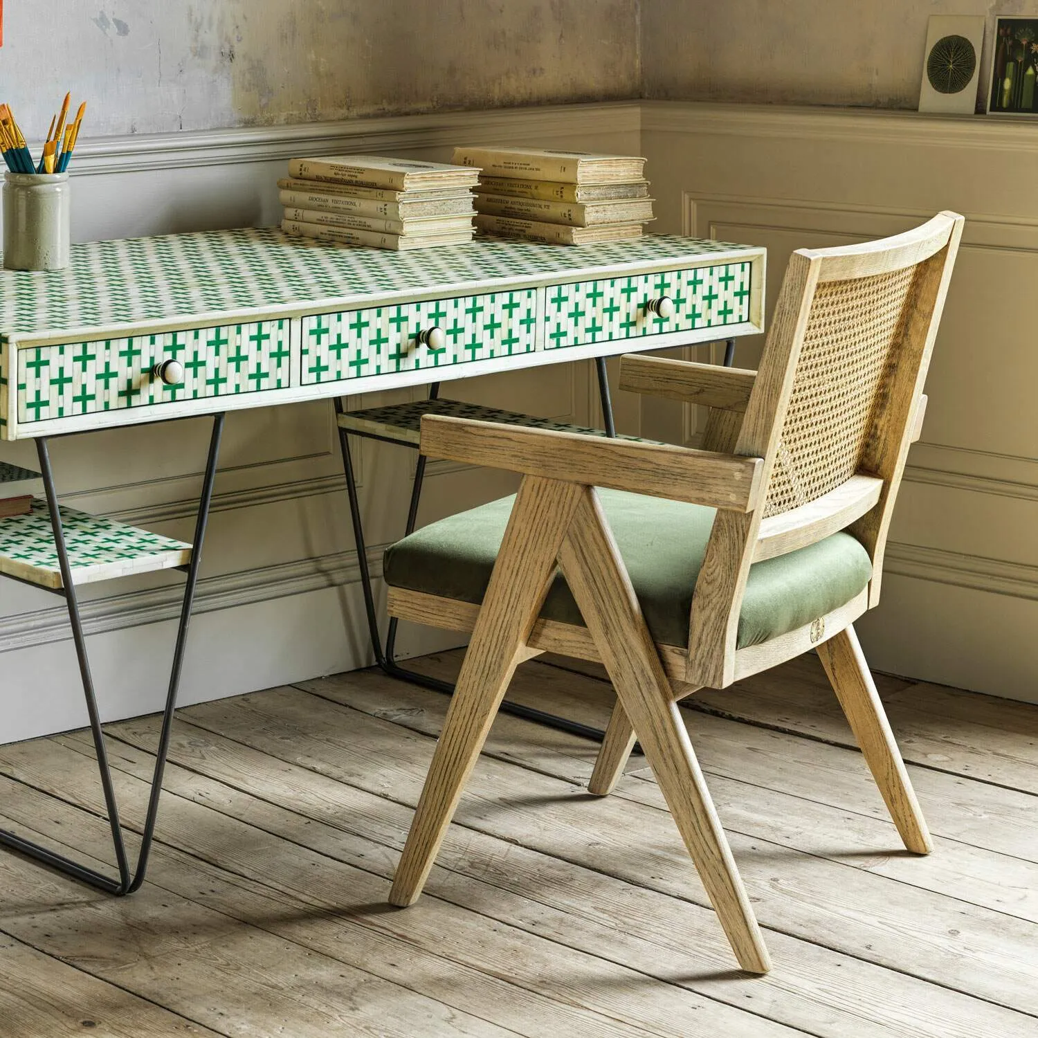 Aubrey Armchair - Moss Green, Velvet image