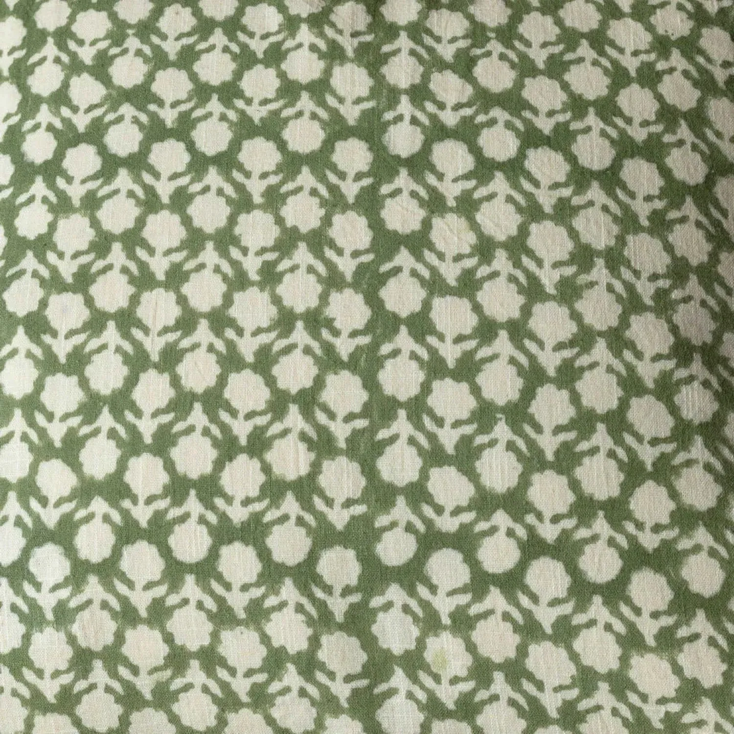 Ava Floral Block Printed King Size Bed Quilt - Cotton