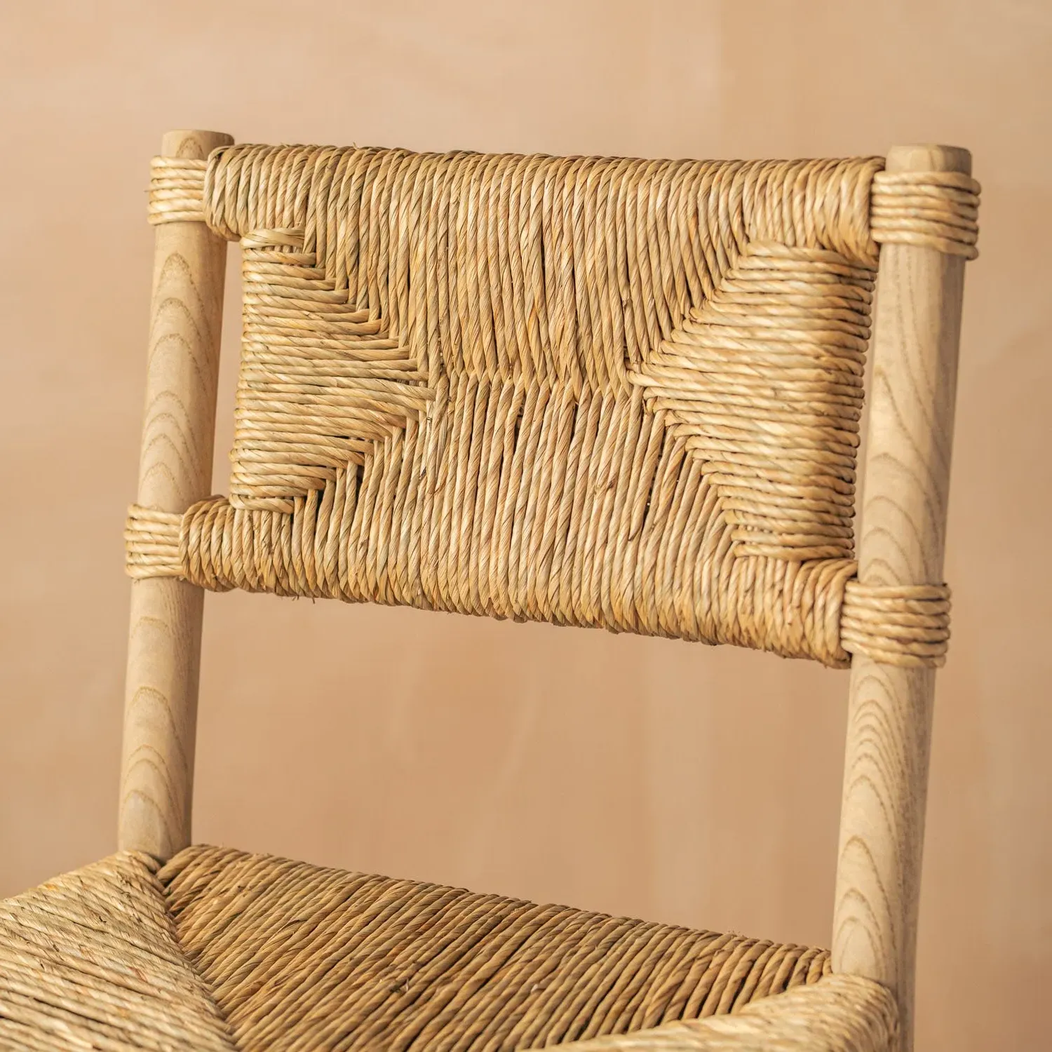 Aviero Woven Bar Stool - Elm, Seagrass