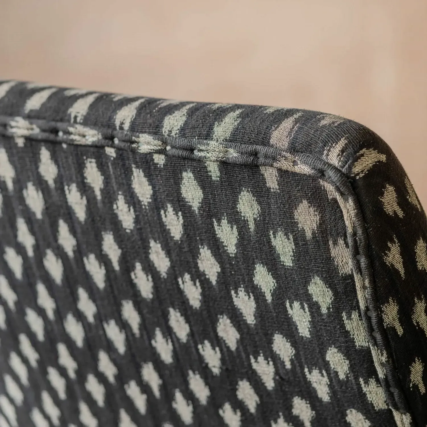 Avree Armchair with Castors - Black, Cotton Ikat