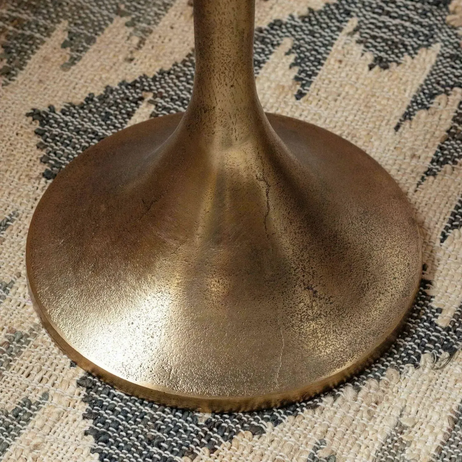 Ayla Round Side Table - Bronze, Marble