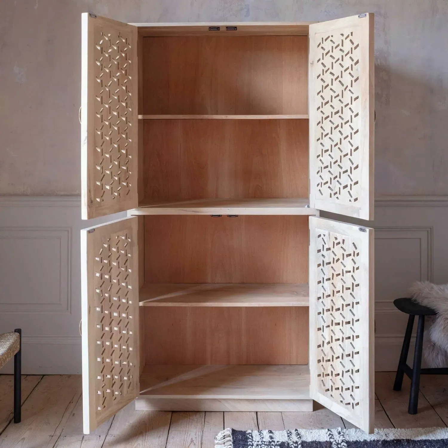 Azalea Four Door Cupboard - Mango Wood