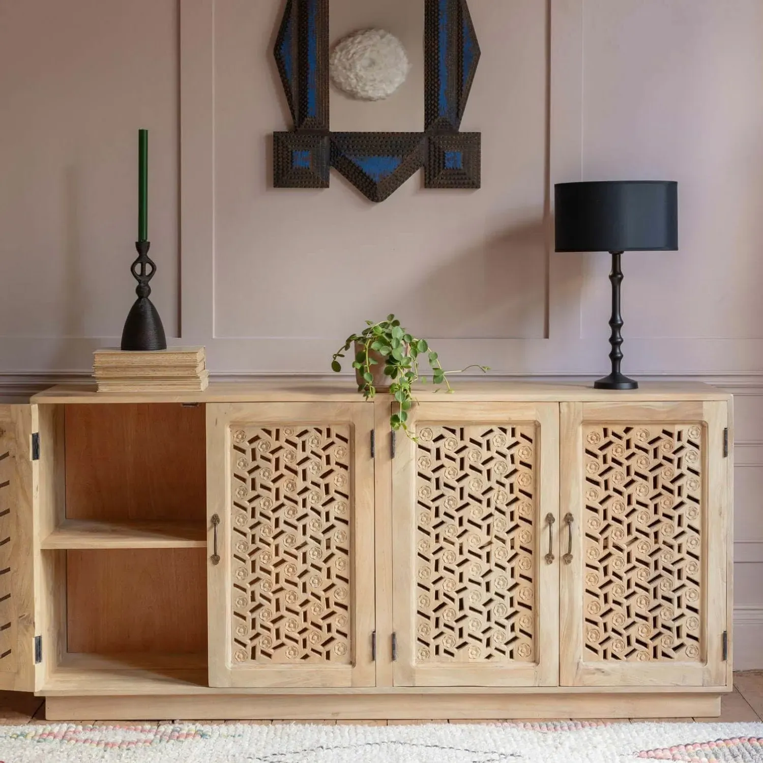 Azalea Four Door Sideboard - Mango Wood
