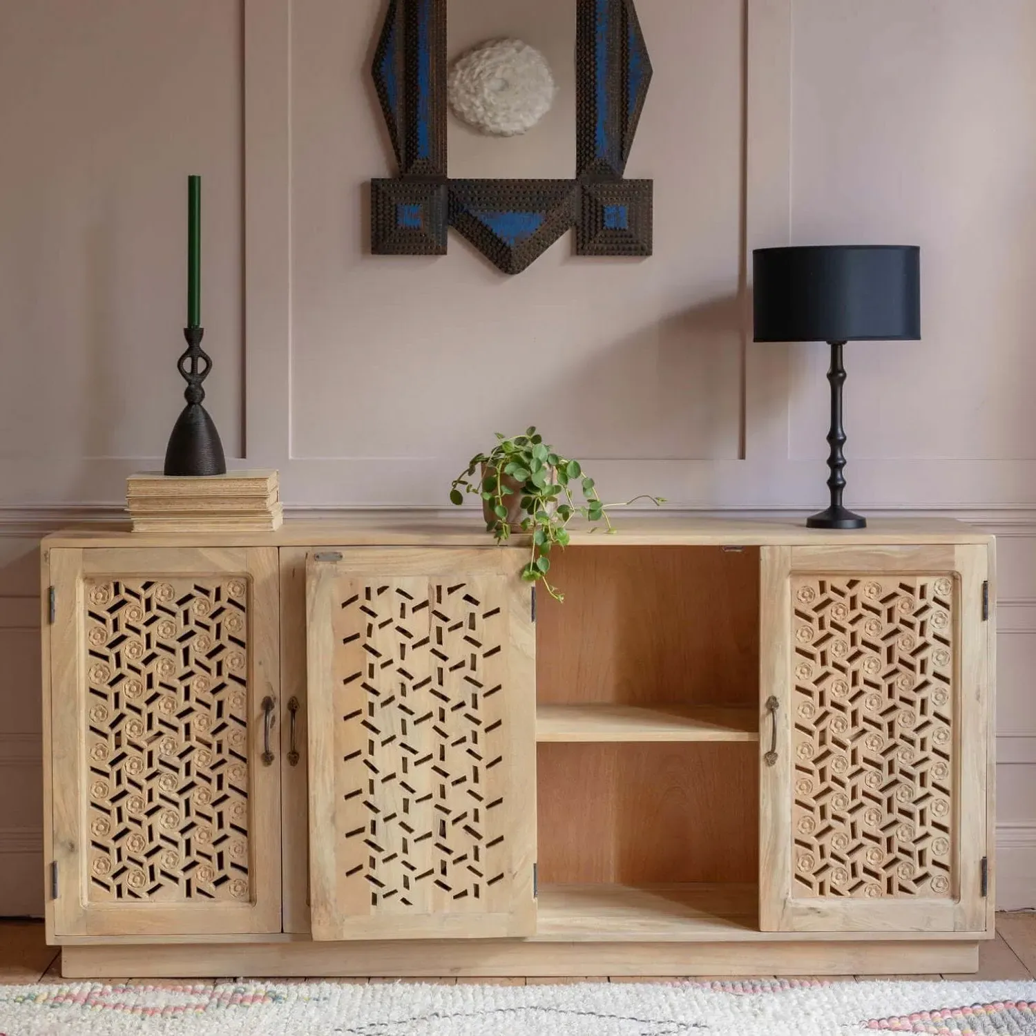 Azalea Four Door Sideboard - Mango Wood