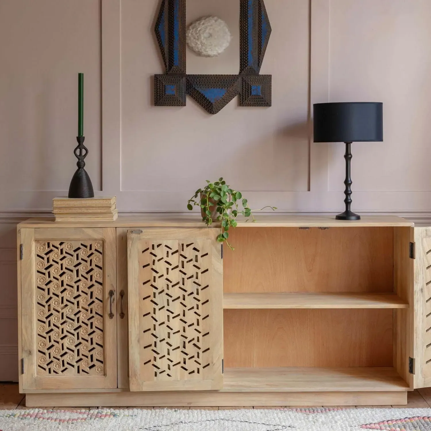 Azalea Four Door Sideboard - Mango Wood