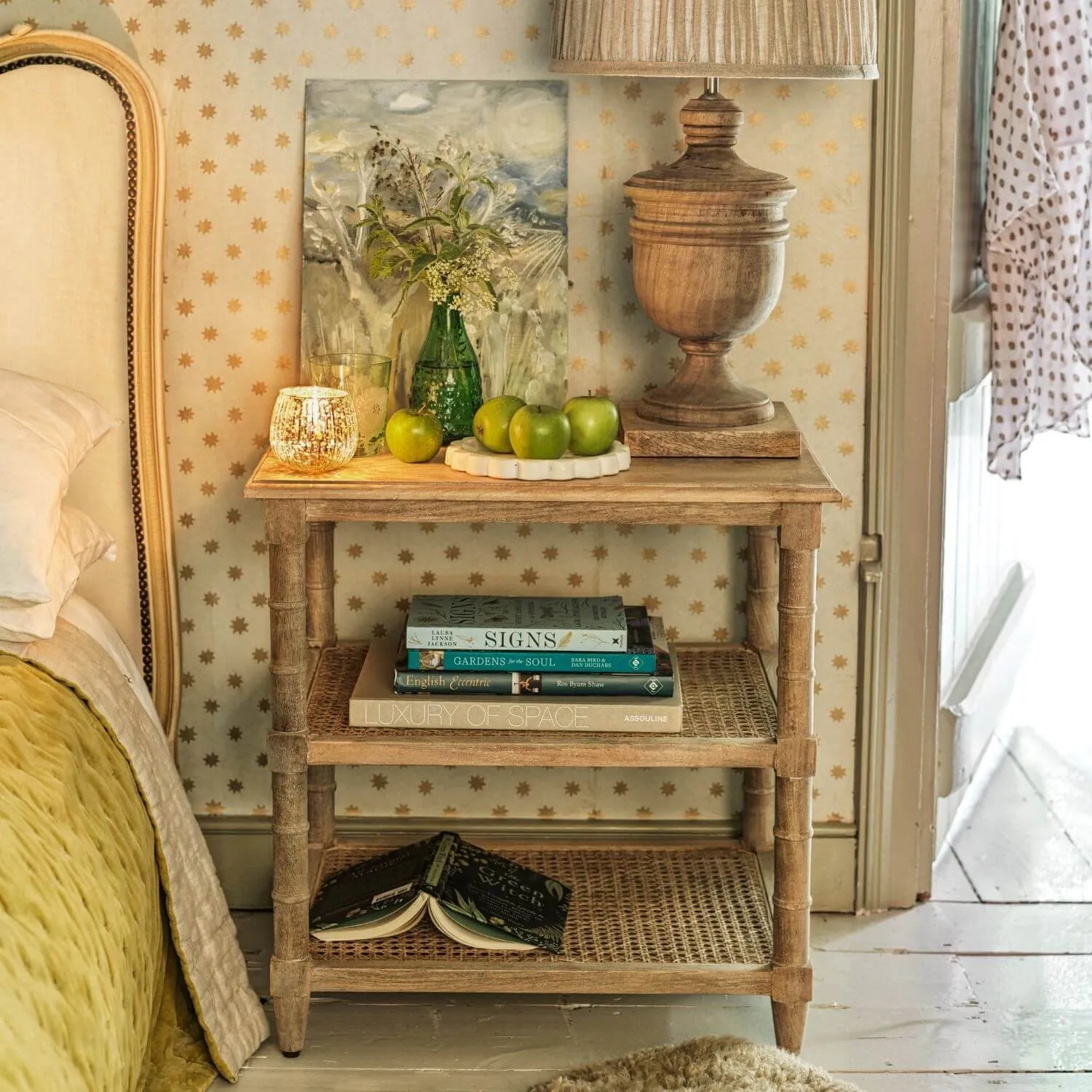 Bamboo Bedside Table - Mango Wood