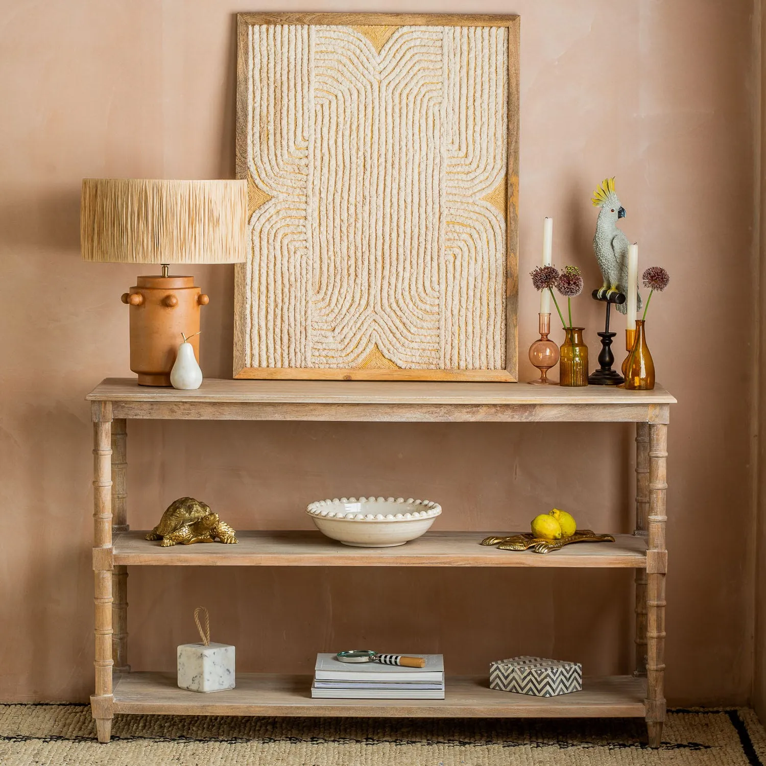 Bamboo Console Table - Mango Wood