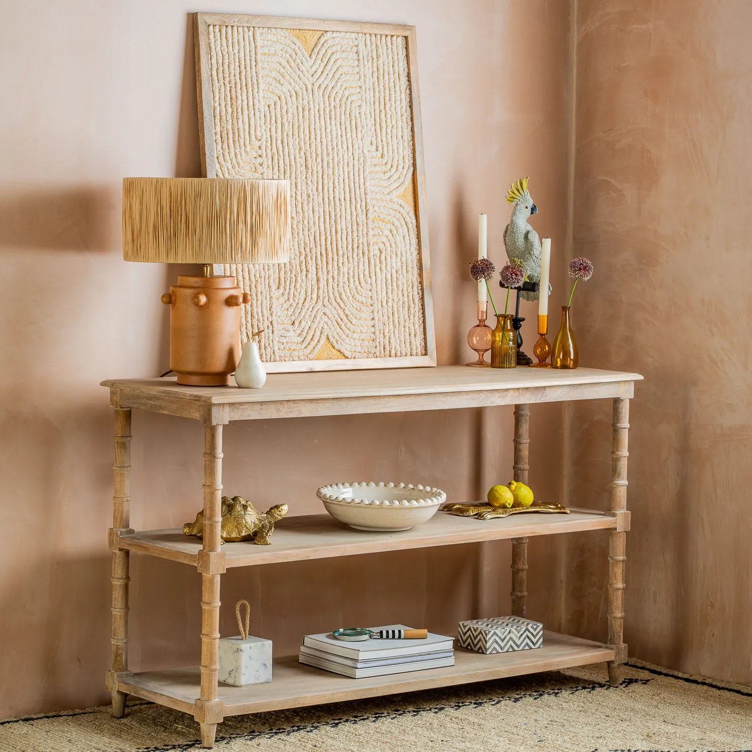 Bamboo Console Table - Mango Wood