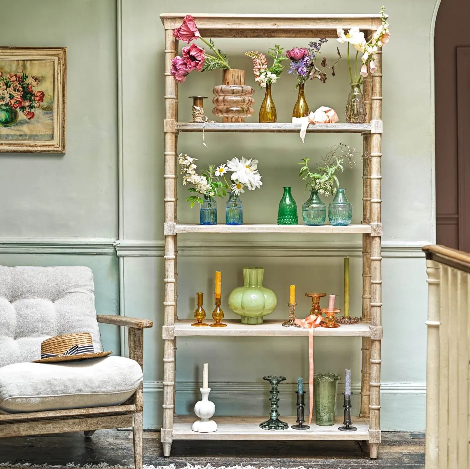 Bamboo Shelving Unit - Mango Wood